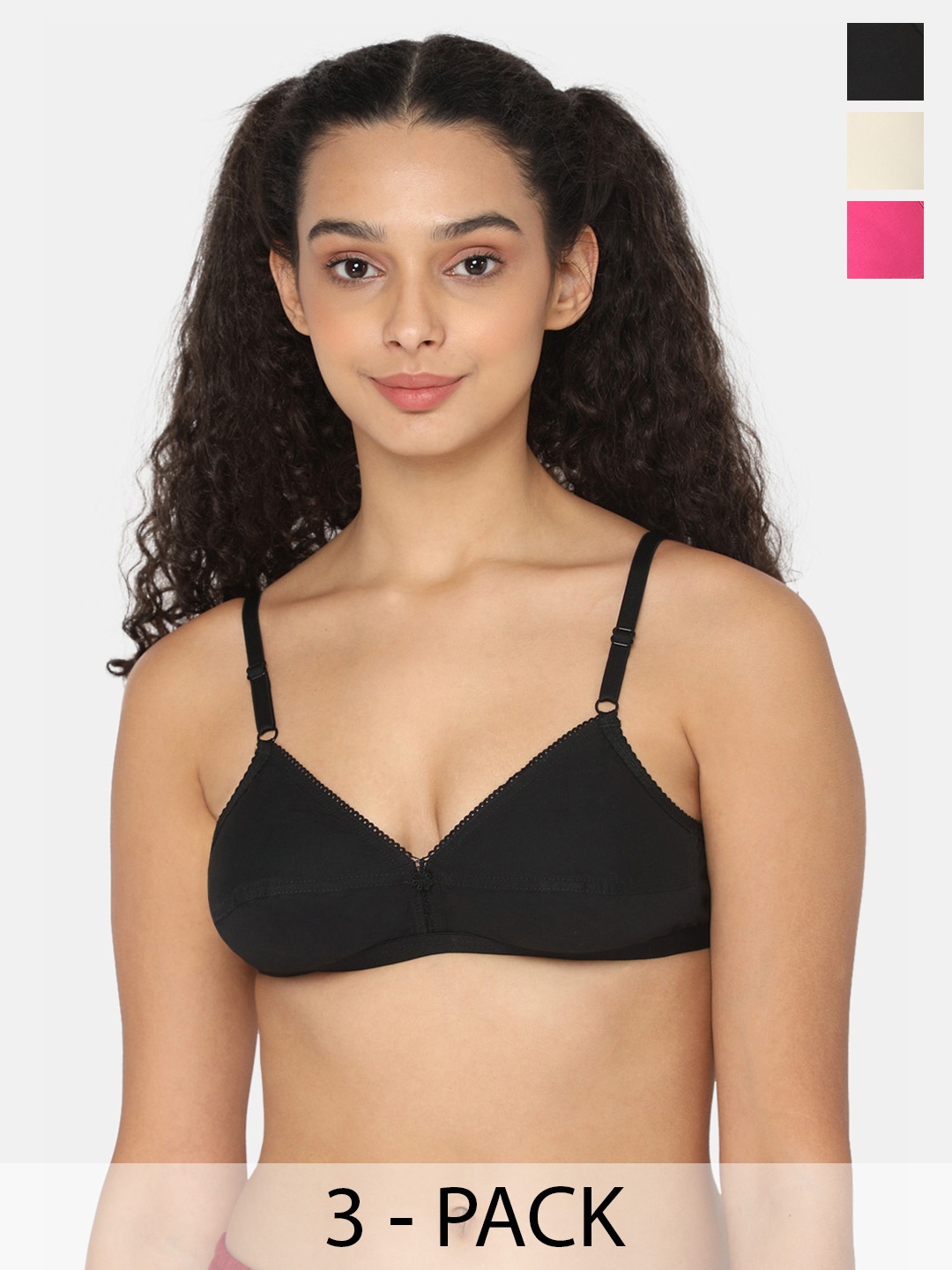 NAIDU HALL Pack Of 3 Medium Coverage Non Padded Everyday Bra with All Day Comfort, Black
NAIDU HALL Pack Of 3 Medium Coverage Non Padded Everyday Bra with All Day Comfort, Black