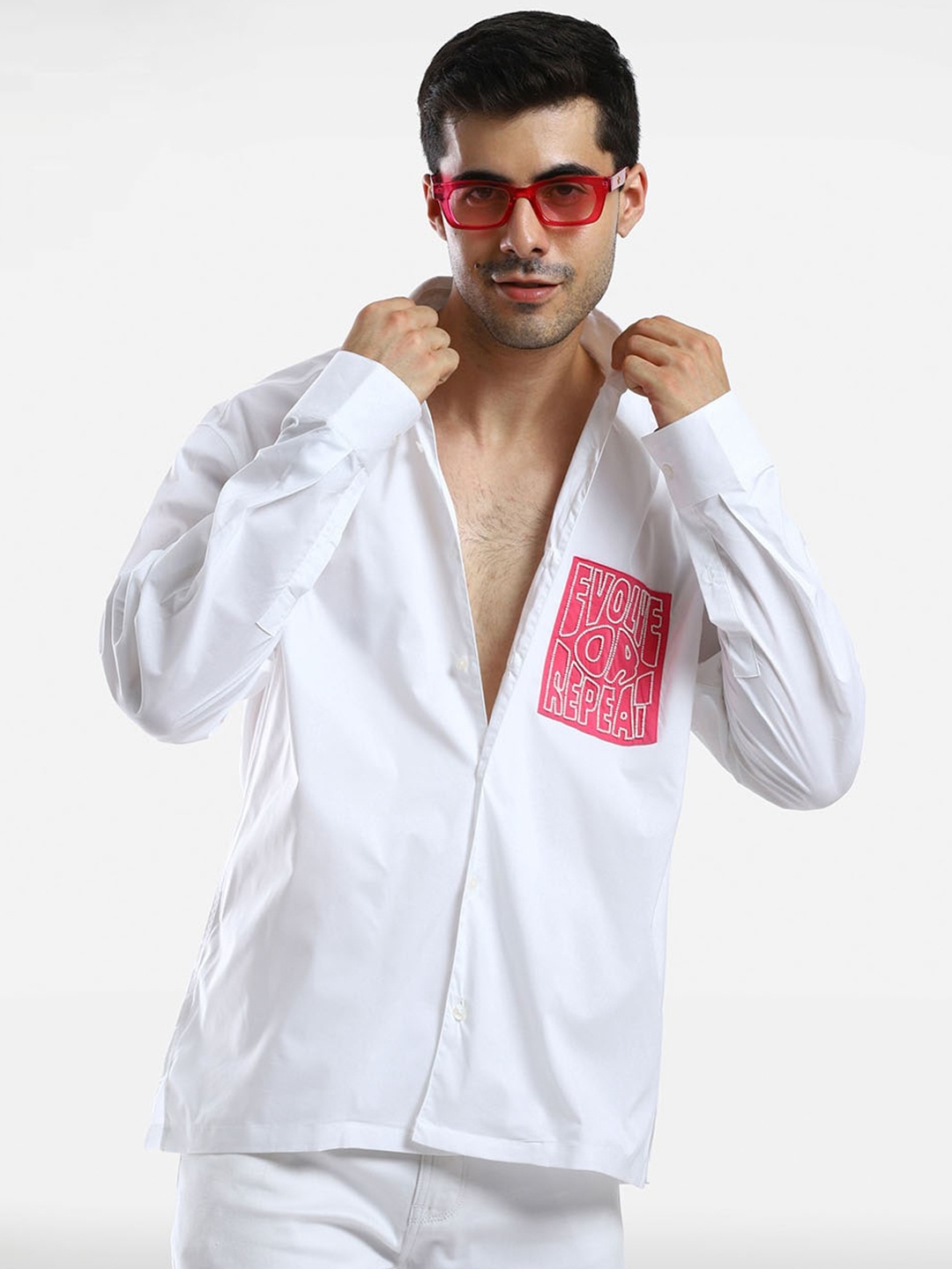 Komal Kothari Evolve Or Repeat Embroidered Comfort Opaque Cotton Oversized Casual Shirt, White
Komal Kothari Evolve Or Repeat Embroidered Comfort Opaque Cotton Oversized Casual Shirt, White