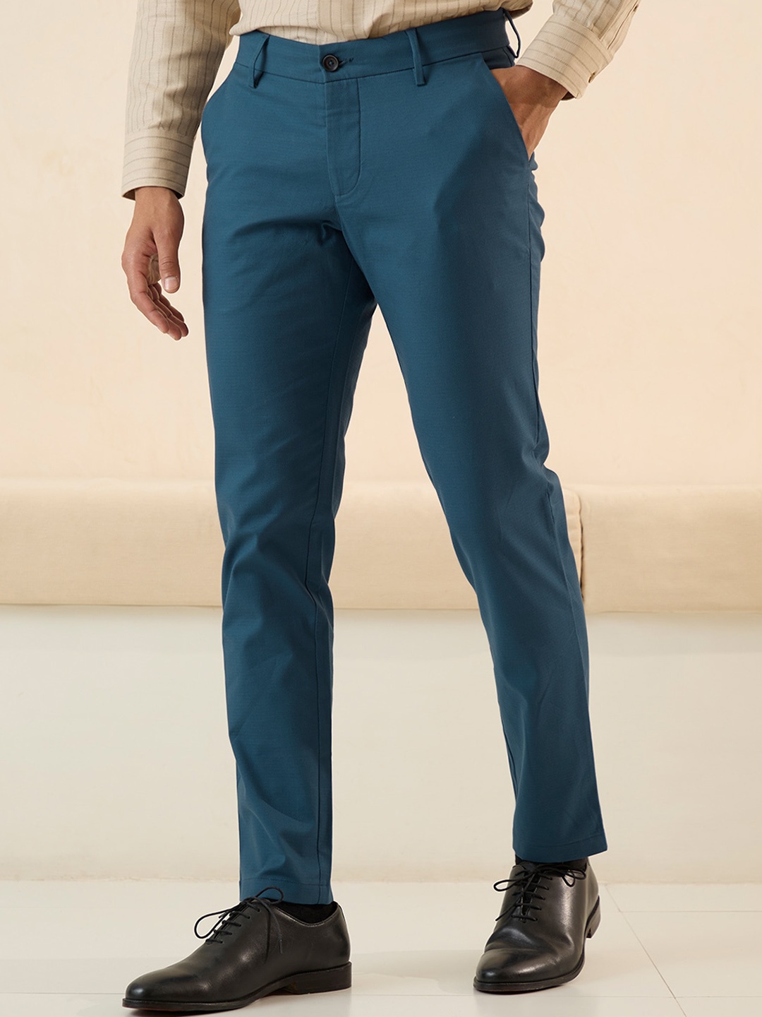 Andamen Men Comfort Easy Wash Regular Fit Mid-Rise Cotton Formal Trousers, Blue
Andamen Men Comfort Easy Wash Regular Fit Mid-Rise Cotton Formal Trousers, Blue