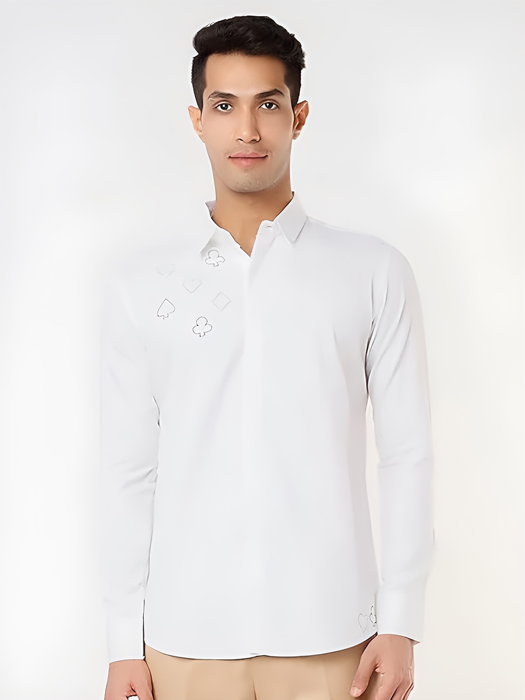 HE SPOKE Modern Tailored Fit Conversational Printed Twill Cotton Casual Shirt, White
HE SPOKE Modern Tailored Fit Conversational Printed Twill Cotton Casual Shirt, White