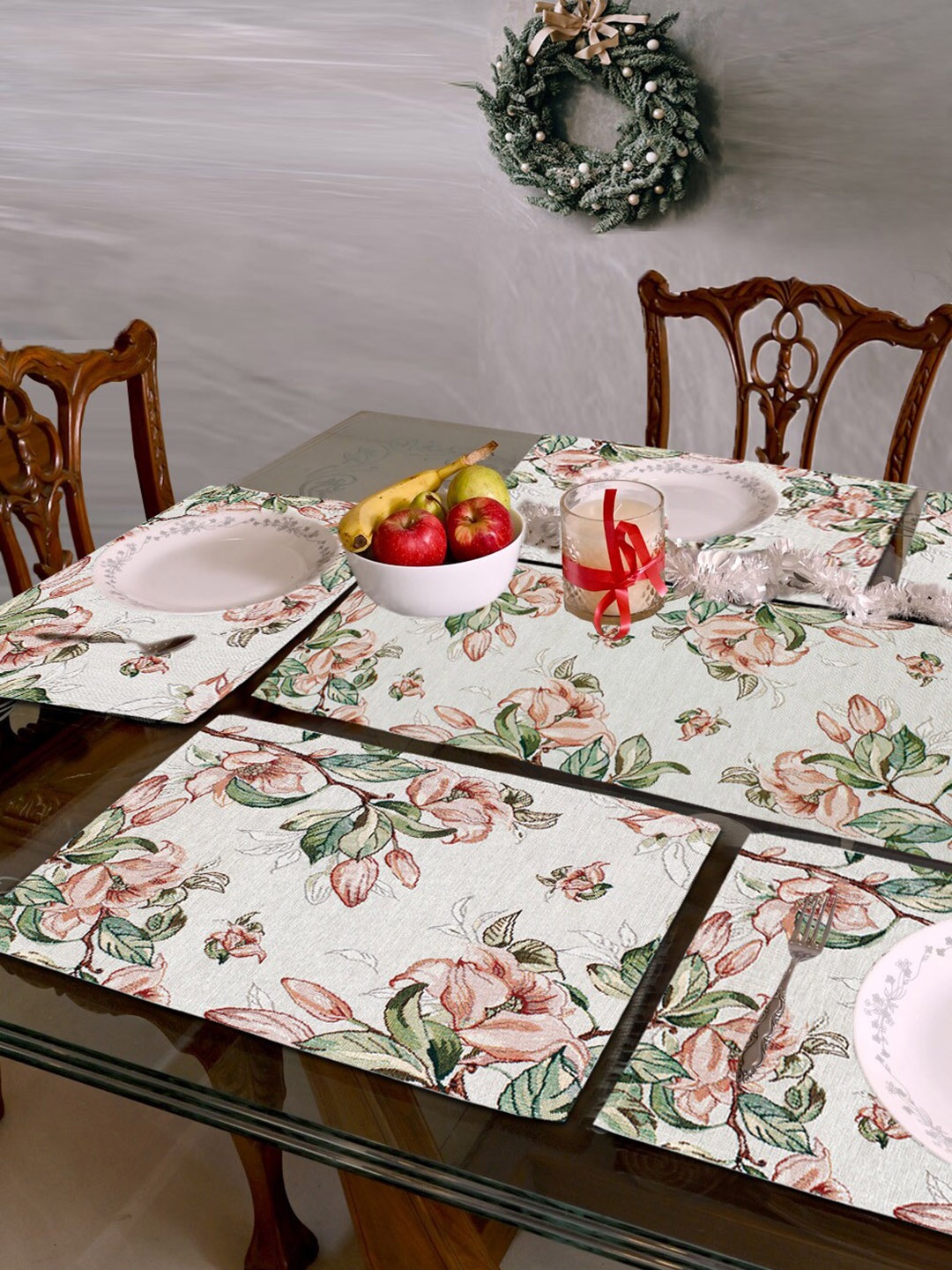 AVI Living Off White & Green 7 Pieces Floral Printed Rectangle Table Placemats & Runner
AVI Living Off White & Green 7 Pieces Floral Printed Rectangle Table Placemats & Runner
