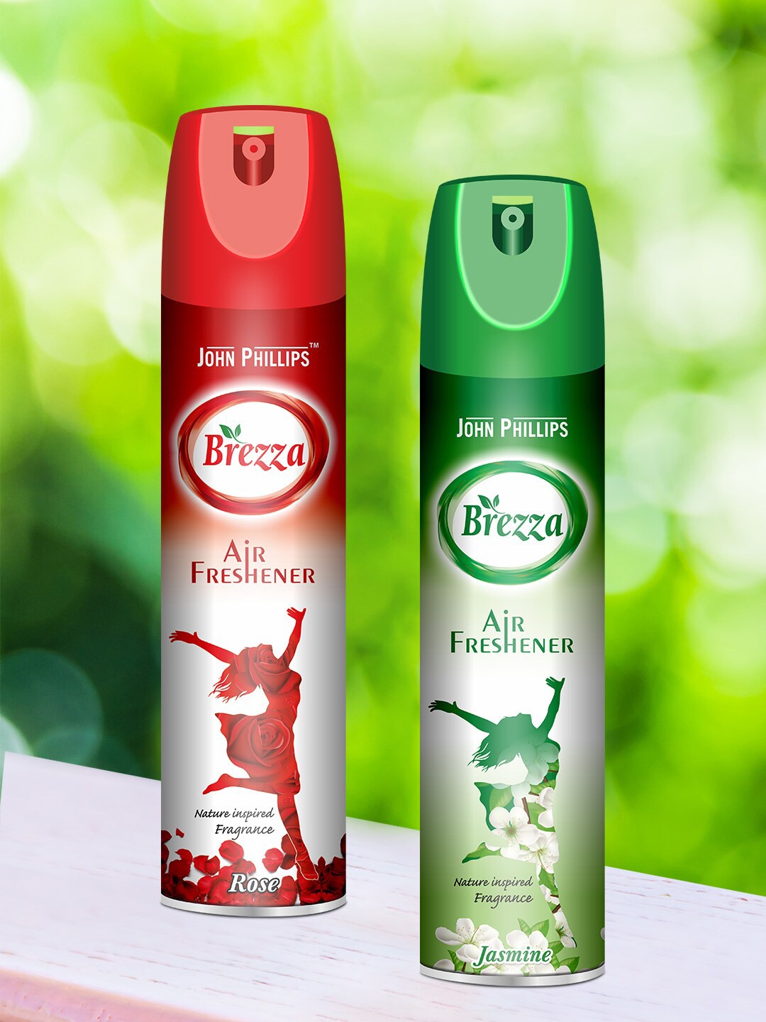 JOHN PHILLIPS Red & Green 2 Pieces Rose & Jasmine Room Air Freshener 234 ml Each