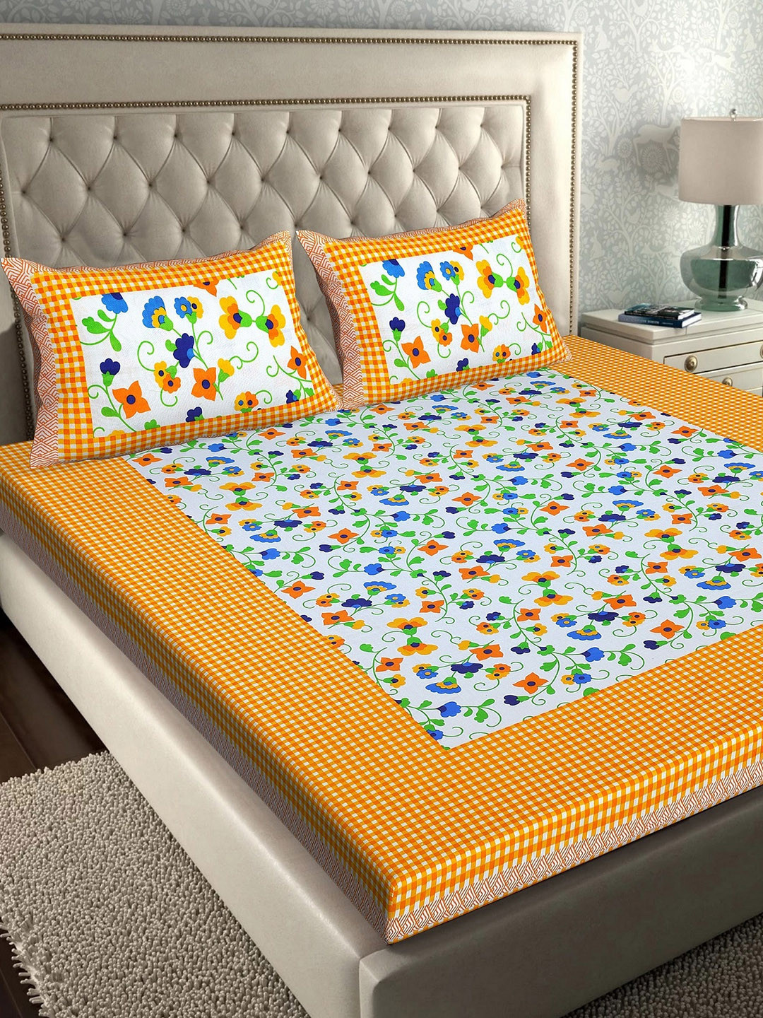 Rajasthanikart Yellow & White Floral 110 TC Queen Bedsheet with 2 Pillow Covers
Rajasthanikart Yellow & White Floral 110 TC Queen Bedsheet with 2 Pillow Covers