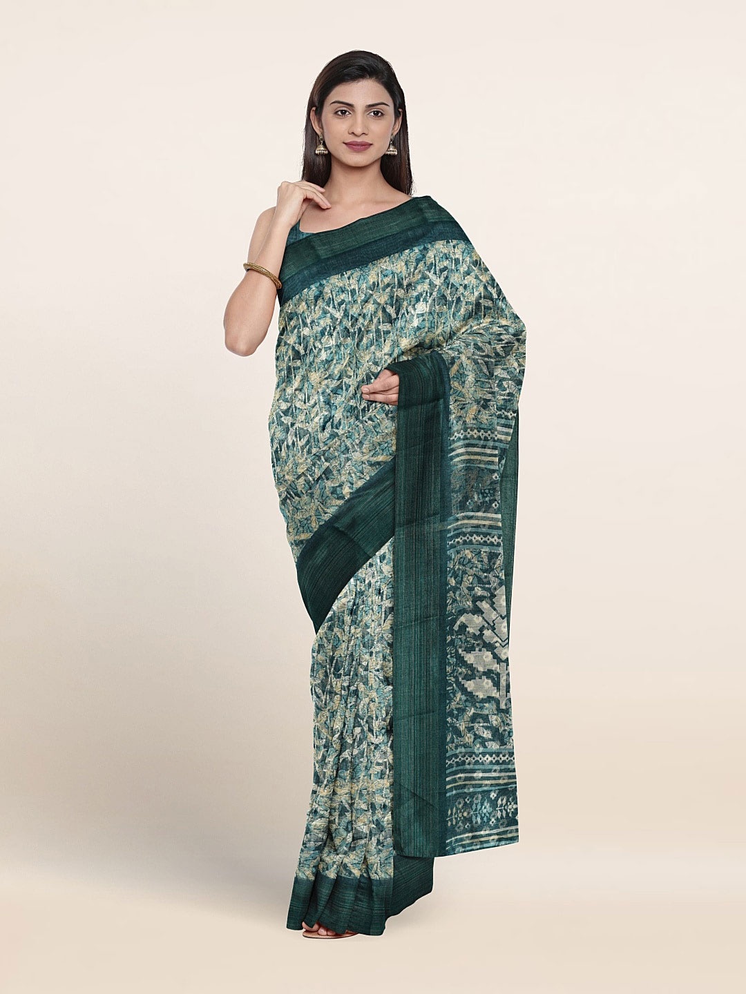 Pothys Floral Printed Saree, Blue
