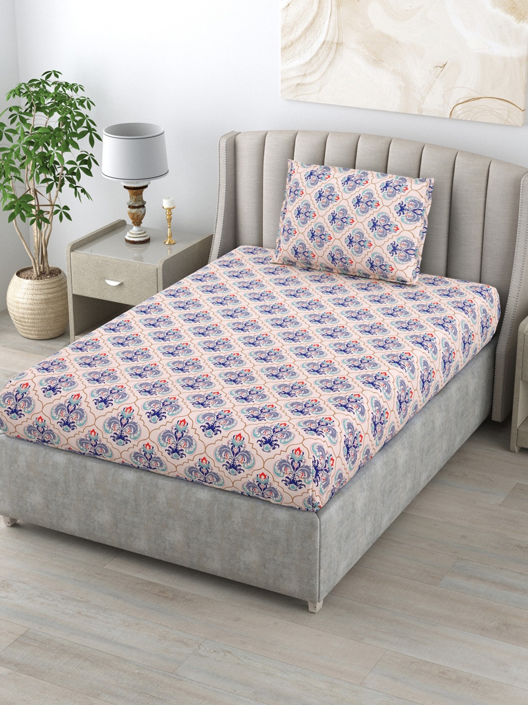 BOMBAY DYEING Dream Lover Blue Ethnic Cotton 104 TC Single Bedsheet & 1 Pillow Cover
BOMBAY DYEING Dream Lover Blue Ethnic Cotton 104 TC Single Bedsheet & 1 Pillow Cover