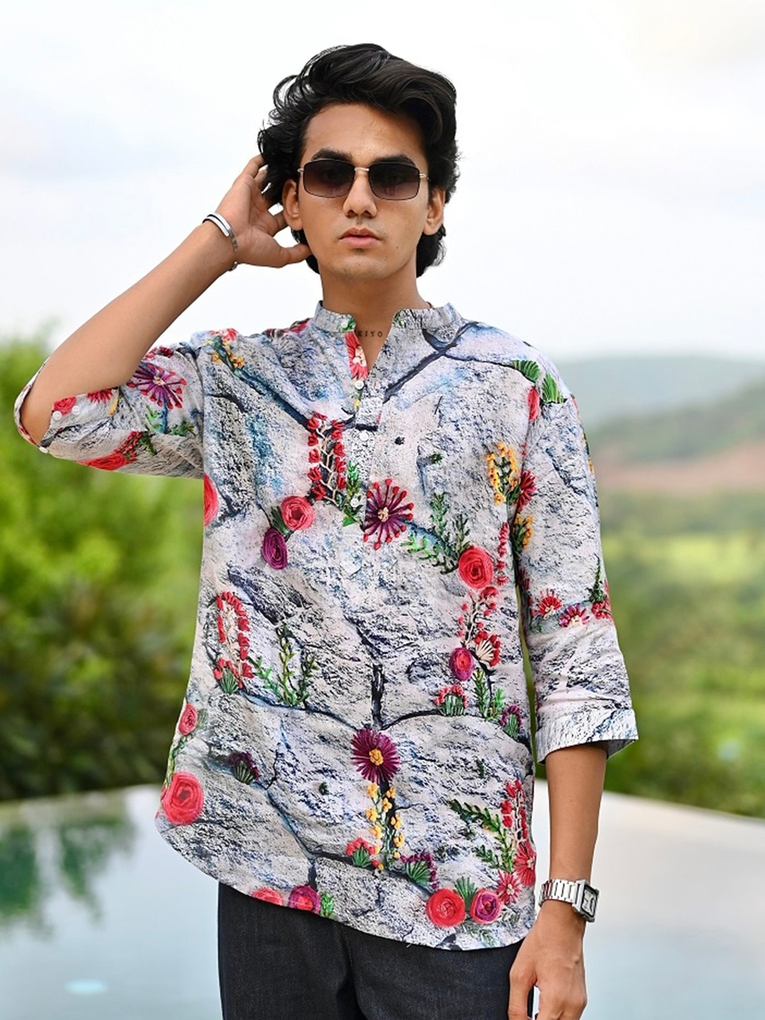 ADDY'S for men Comfort Regular Fit Floral Printed Semi Sheer Linen Casual Shirt, Off white
ADDY'S for men Comfort Regular Fit Floral Printed Semi Sheer Linen Casual Shirt, Off white