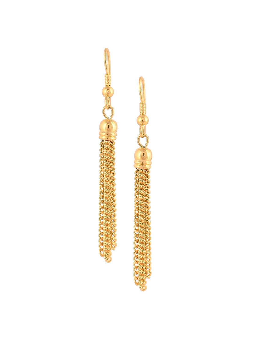 RATNAVALI JEWELS Gold-Plated American Diamond Studded Classic Tasseled Drop Earrings
RATNAVALI JEWELS Gold-Plated American Diamond Studded Classic Tasseled Drop Earrings