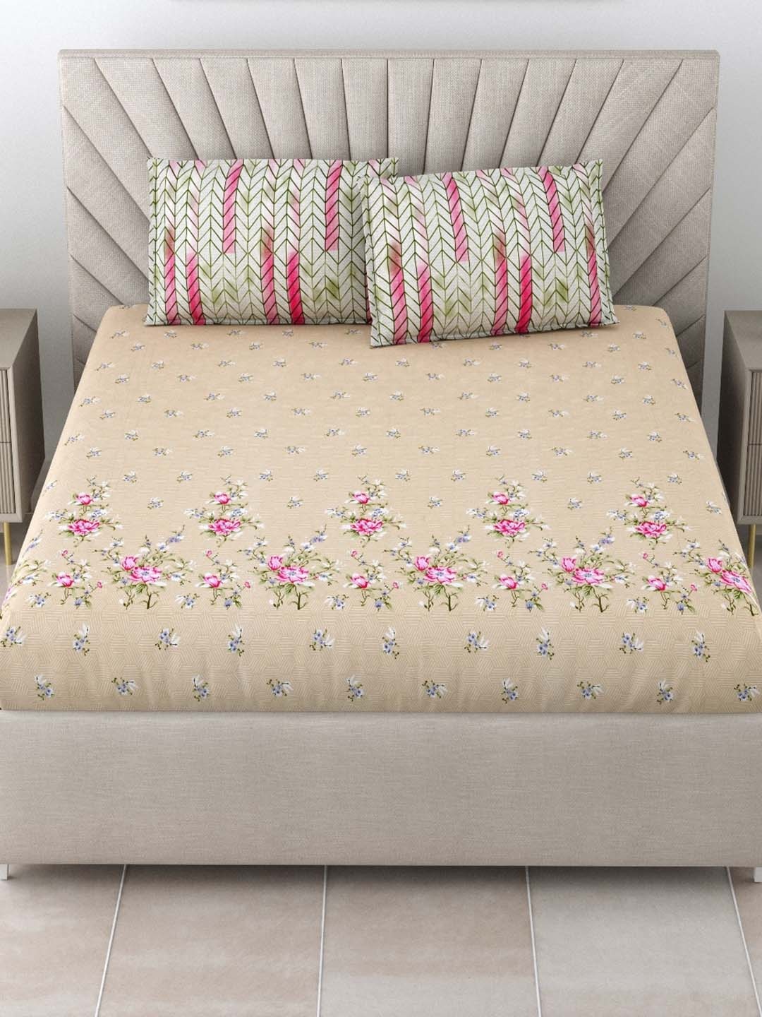 Salona Bichona Beige & Pink Floral Pure Cotton 144 TC Single Bedsheet with 1 Pillow Cover
Salona Bichona Beige & Pink Floral Pure Cotton 144 TC Single Bedsheet with 1 Pillow Cover