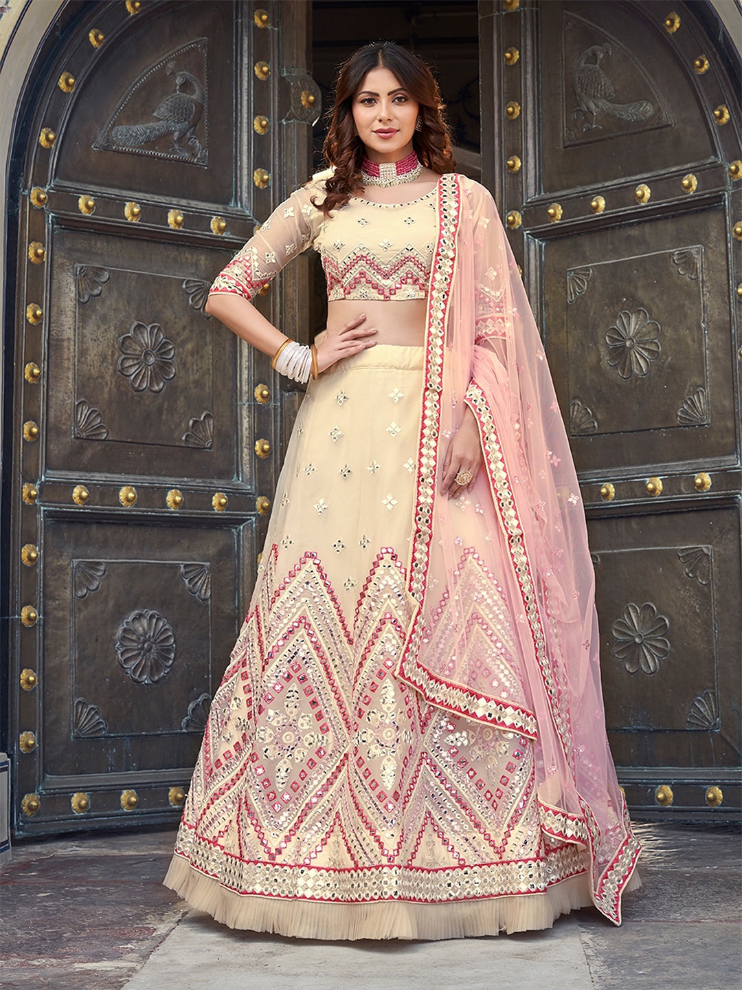 SHOPGARB Embroidered Sequinned Semi-Stitched Lehenga & Unstitched Blouse With Dupatta, Yellow
SHOPGARB Embroidered Sequinned Semi-Stitched Lehenga & Unstitched Blouse With Dupatta, Yellow