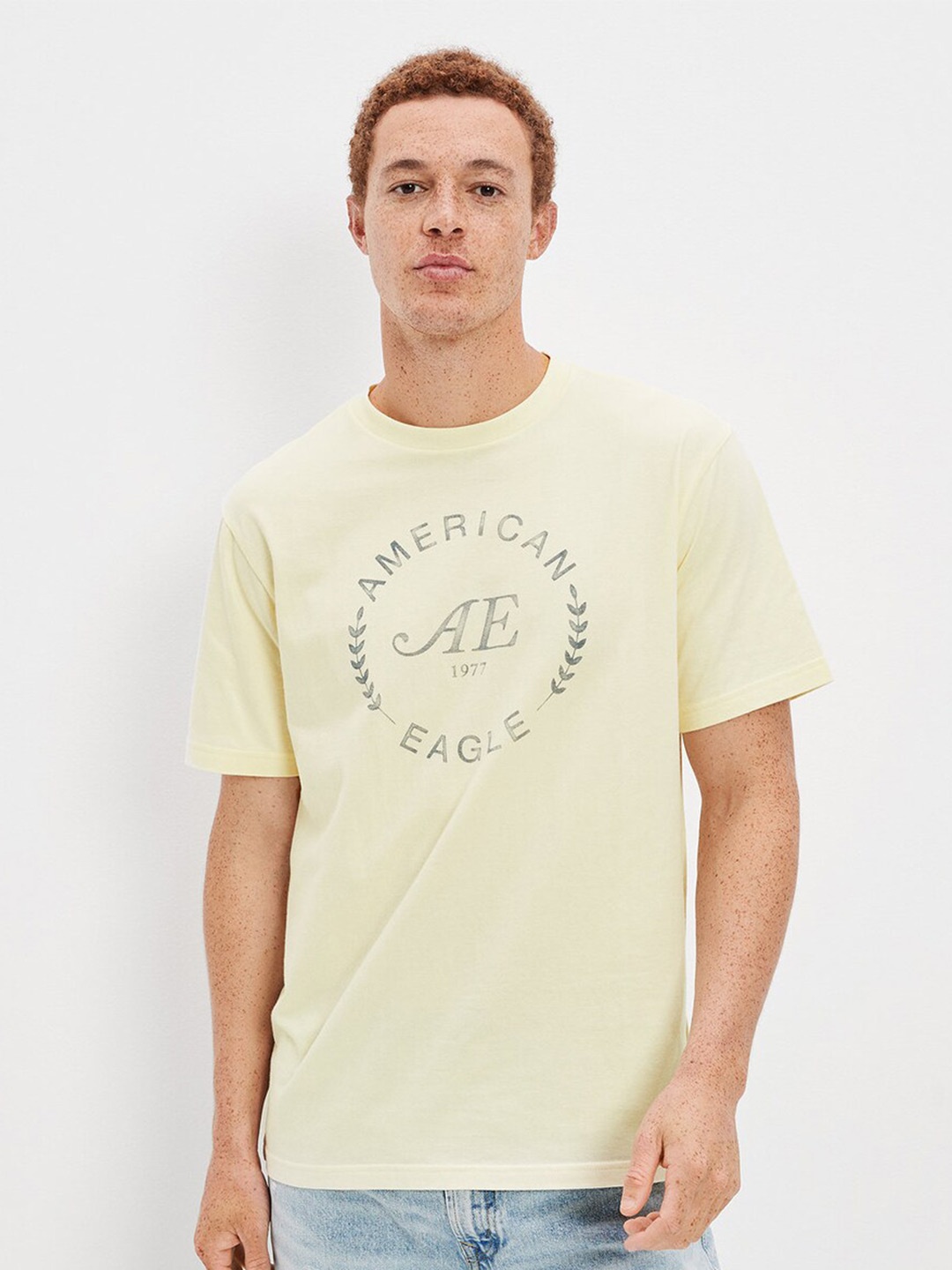 AMERICAN EAGLE OUTFITTERS Typography Printed Round Neck Cotton Regular T-shirt, Yellow
AMERICAN EAGLE OUTFITTERS Typography Printed Round Neck Cotton Regular T-shirt, Yellow