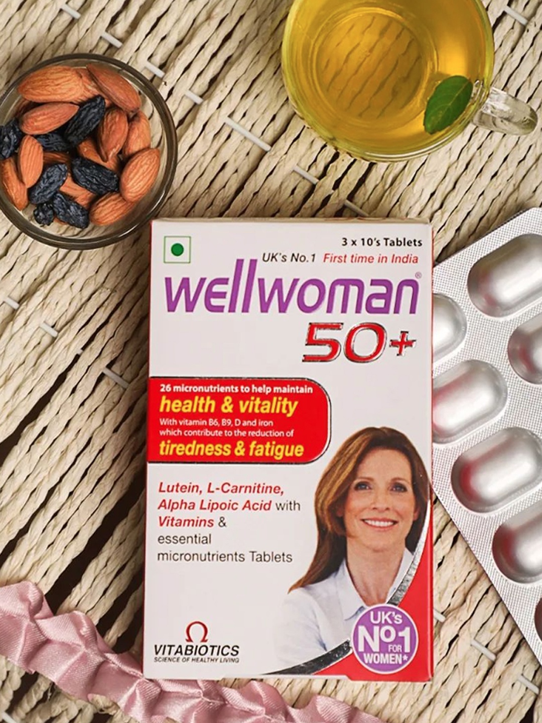 Wellwoman 50+ Micronutrient Tablets With Iron Calcium & Vitamins - 30 Tablets, White
Wellwoman 50+ Micronutrient Tablets With Iron Calcium & Vitamins - 30 Tablets, White