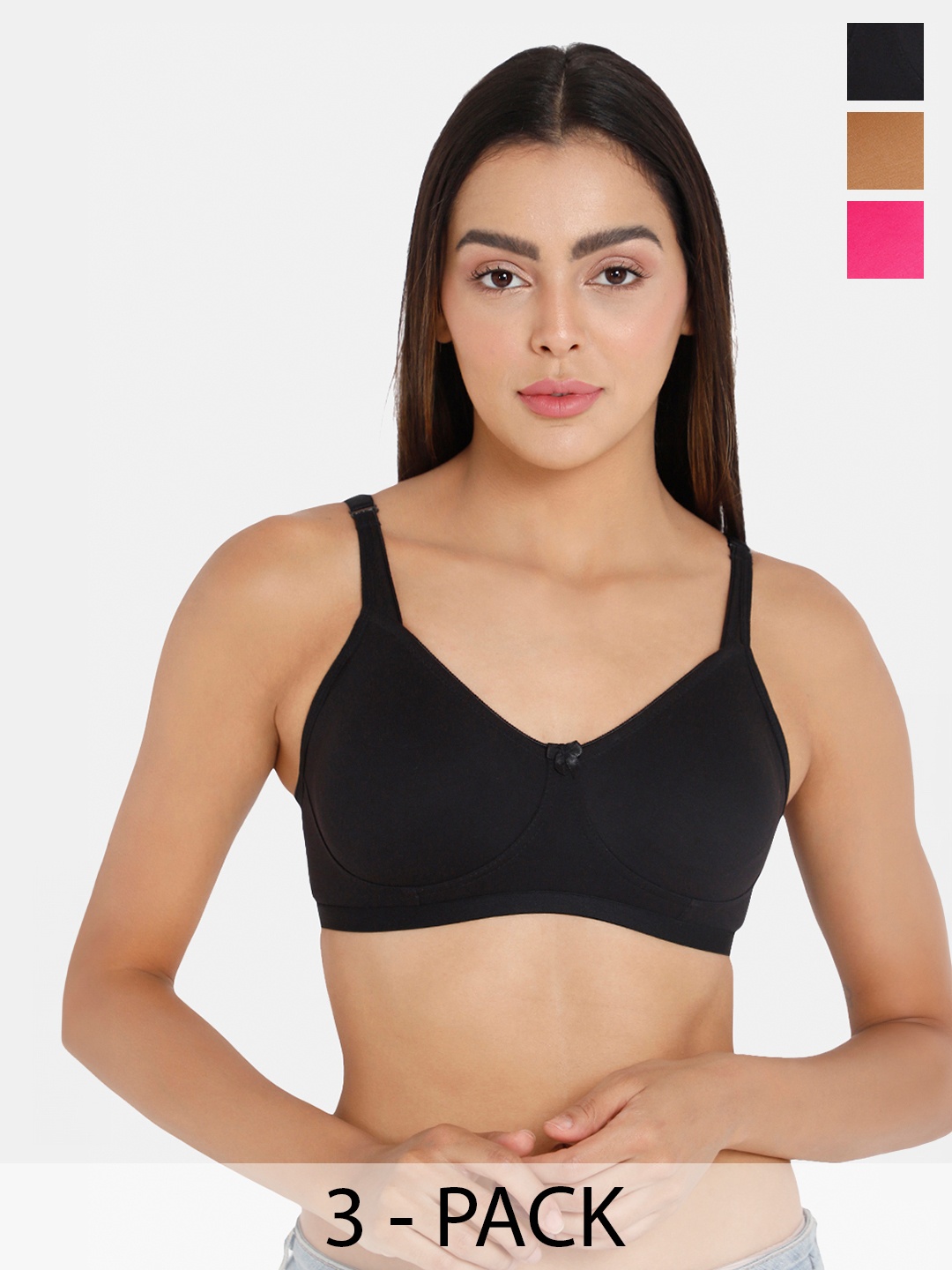 intimacy LINGERIE Pack of 3 Medium Coverage All Day Comfort Cotton Everyday Bras, Black
intimacy LINGERIE Pack of 3 Medium Coverage All Day Comfort Cotton Everyday Bras, Black