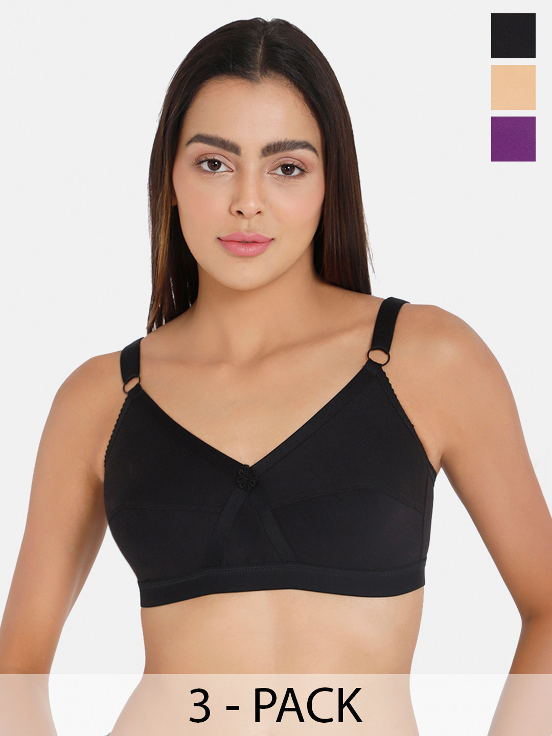 intimacy LINGERIE Pack Of 3 Full Coverage Cotton Everyday Bra With All Day Comfort, Black
intimacy LINGERIE Pack Of 3 Full Coverage Cotton Everyday Bra With All Day Comfort, Black