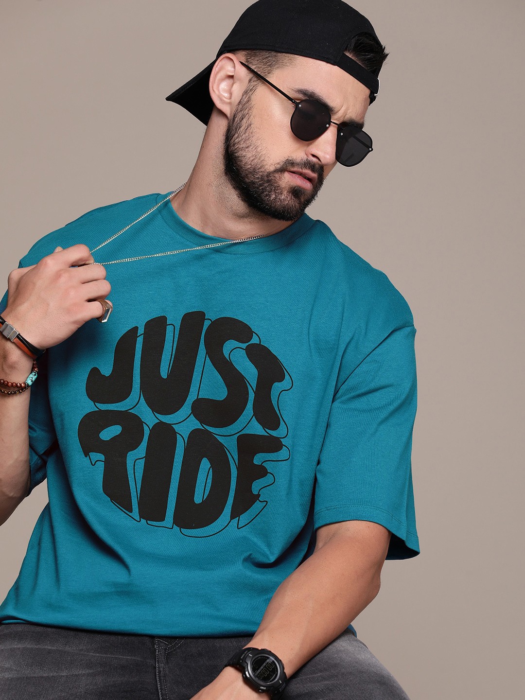 The Roadster Life Co. Pure Cotton Relaxed Fit Printed Drop-Shoulder Sleeves T-shirt, Blue
The Roadster Life Co. Pure Cotton Relaxed Fit Printed Drop-Shoulder Sleeves T-shirt, Blue