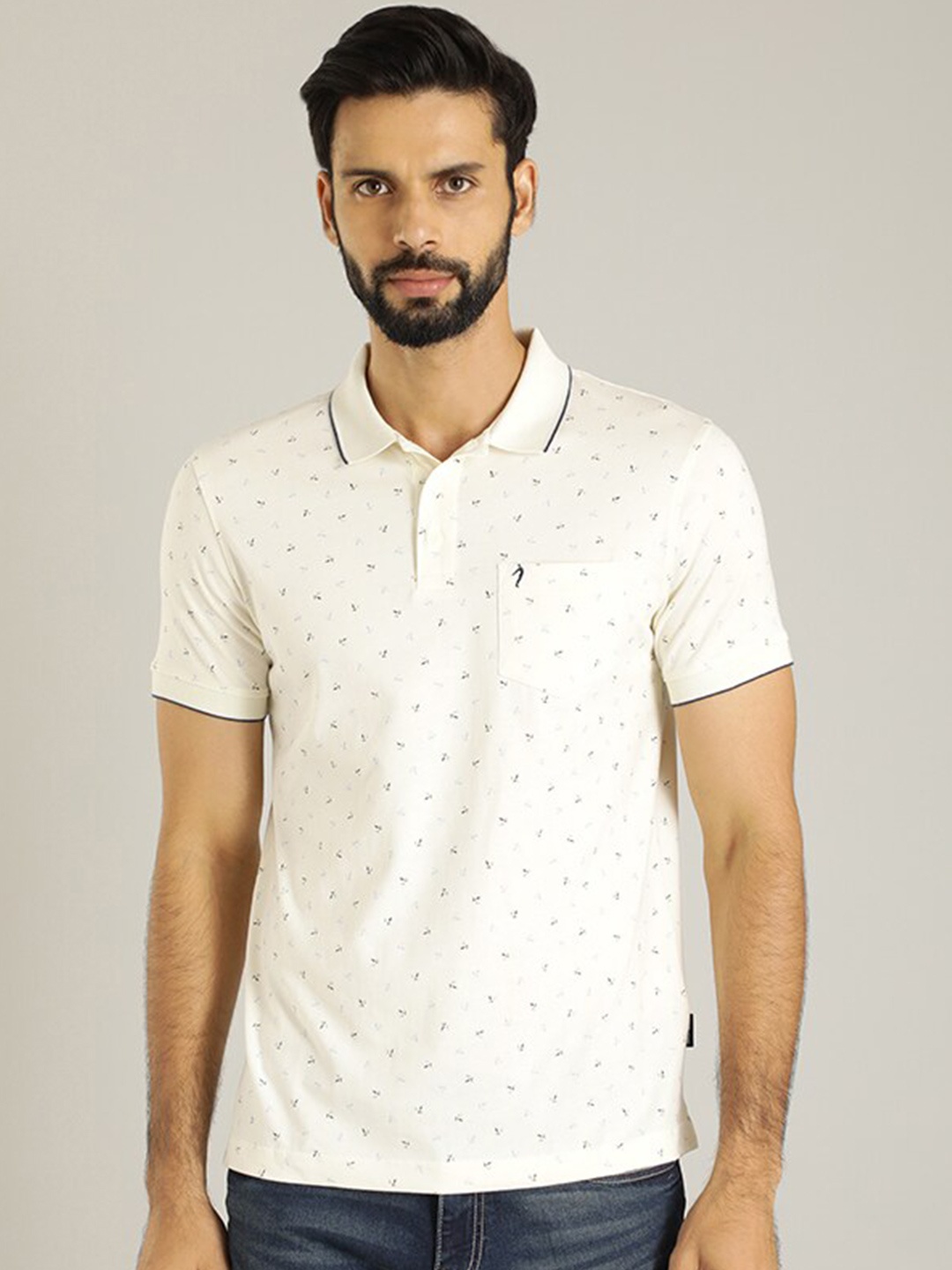 Indian Terrain Conversational Printed Polo Collar Pockets Cotton T-shirt, White
Indian Terrain Conversational Printed Polo Collar Pockets Cotton T-shirt, White