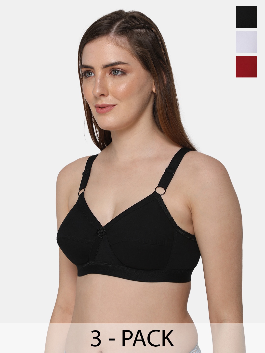 intimacy LINGERIE Pack of 3 Full Coverage Cotton Everyday Bra With All Day Comfort, Black
intimacy LINGERIE Pack of 3 Full Coverage Cotton Everyday Bra With All Day Comfort, Black
