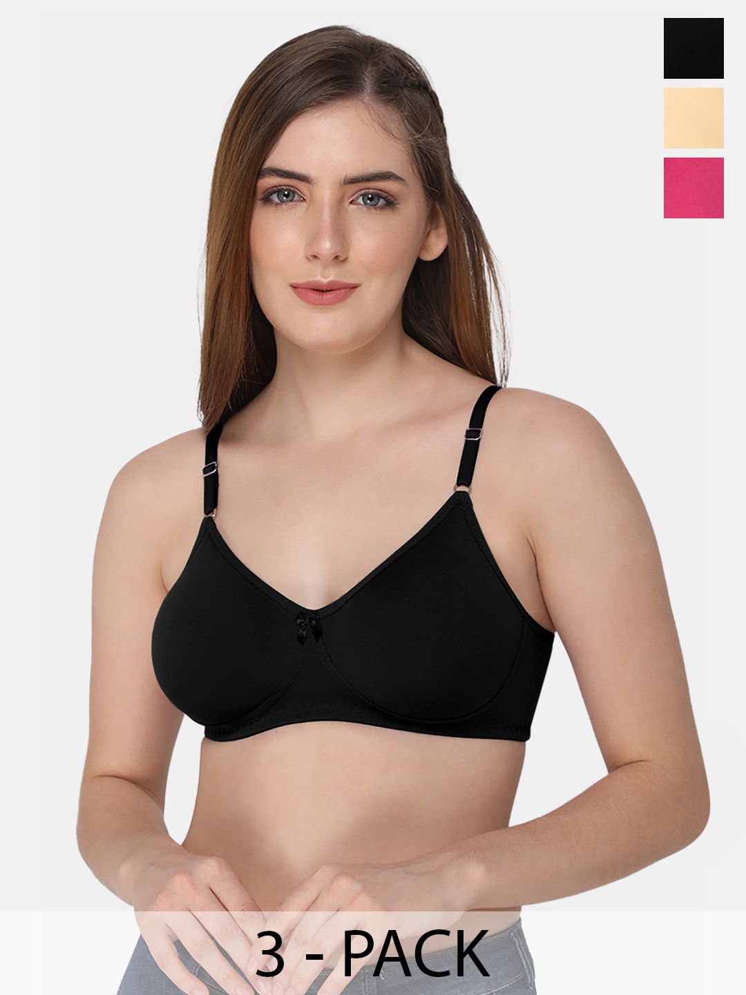 intimacy LINGERIE Pack Of 3 Medium Coverage Cotton Everyday Bra- All Day Comfort, Black
intimacy LINGERIE Pack Of 3 Medium Coverage Cotton Everyday Bra- All Day Comfort, Black