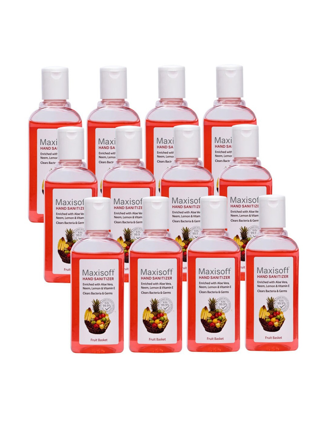 Maxisoft Set Of 12 Fruit Basket Hand Sanitizer Clears Bacteria & Germs - 100ml Each, Na
Maxisoft Set Of 12 Fruit Basket Hand Sanitizer Clears Bacteria & Germs - 100ml Each, Na