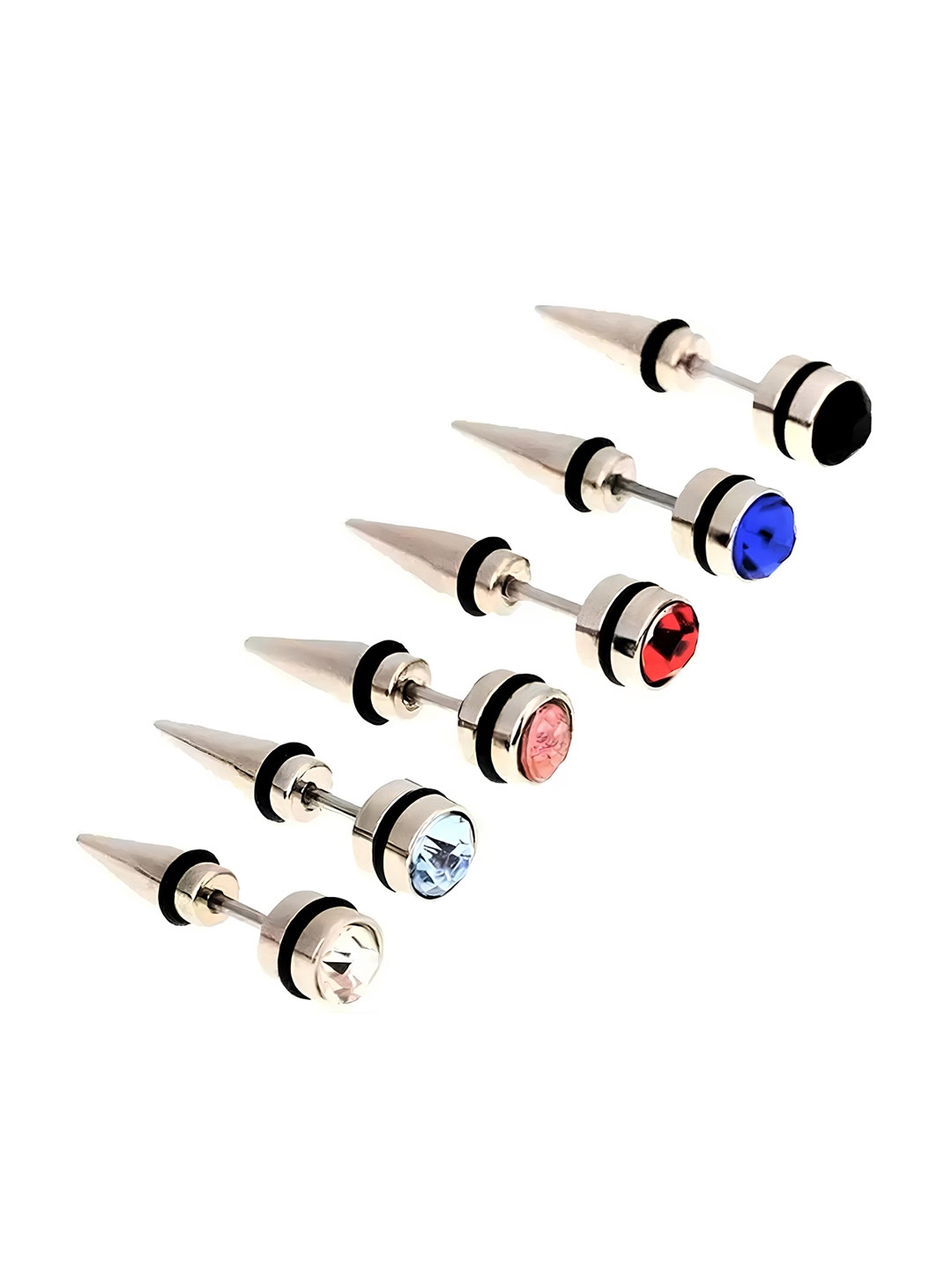 KARISHMA KREATIONS Set Of 3 Stainless Steel Stone Studded Contemporary Stud Earrings, Silver
KARISHMA KREATIONS Set Of 3 Stainless Steel Stone Studded Contemporary Stud Earrings, Silver