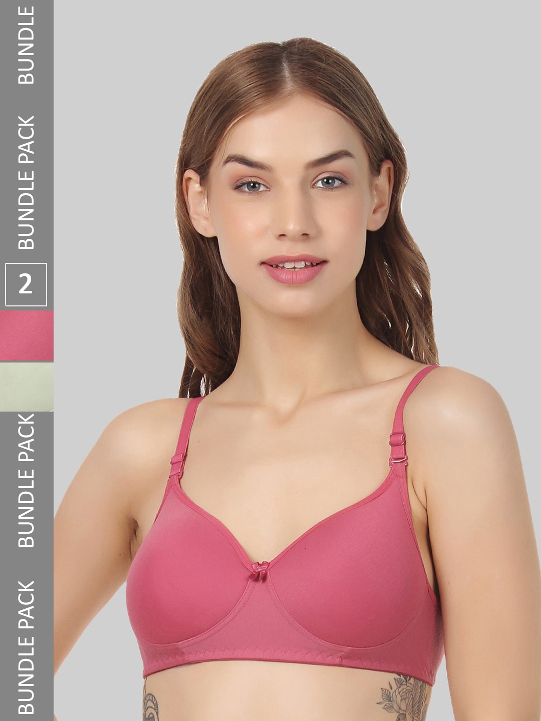FUNAHME Pack of 2 All Day Comfort Non-Wired Lightly Padded Seamless T-Shirt Bra, Pink
FUNAHME Pack of 2 All Day Comfort Non-Wired Lightly Padded Seamless T-Shirt Bra, Pink