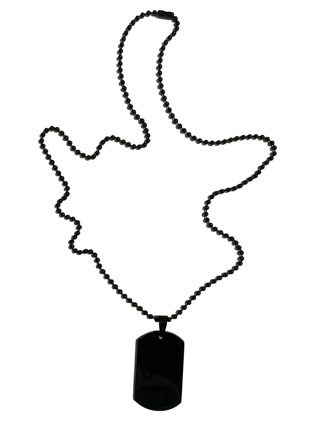 AkashKrishna Men Silver Plated Stainless Steel Army Dog Tag Pendant With Chain, Black
AkashKrishna Men Silver Plated Stainless Steel Army Dog Tag Pendant With Chain, Black