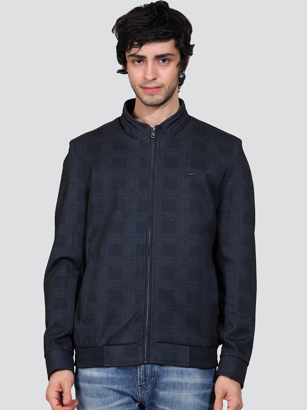 YOUNG CLUB CLASSIC Checked Lightweight Mock Collar Woolen Bomber Jacket, Navy blue
YOUNG CLUB CLASSIC Checked Lightweight Mock Collar Woolen Bomber Jacket, Navy blue