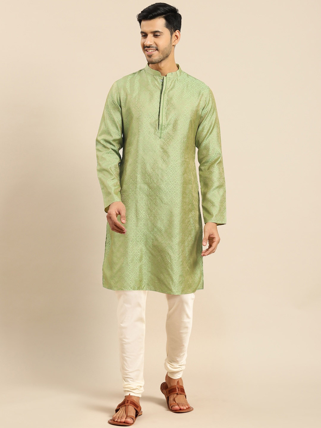 Anouk Ethnic Woven Design Mandarin Collar Jacquard Straight Kurta, Lime green
Anouk Ethnic Woven Design Mandarin Collar Jacquard Straight Kurta, Lime green