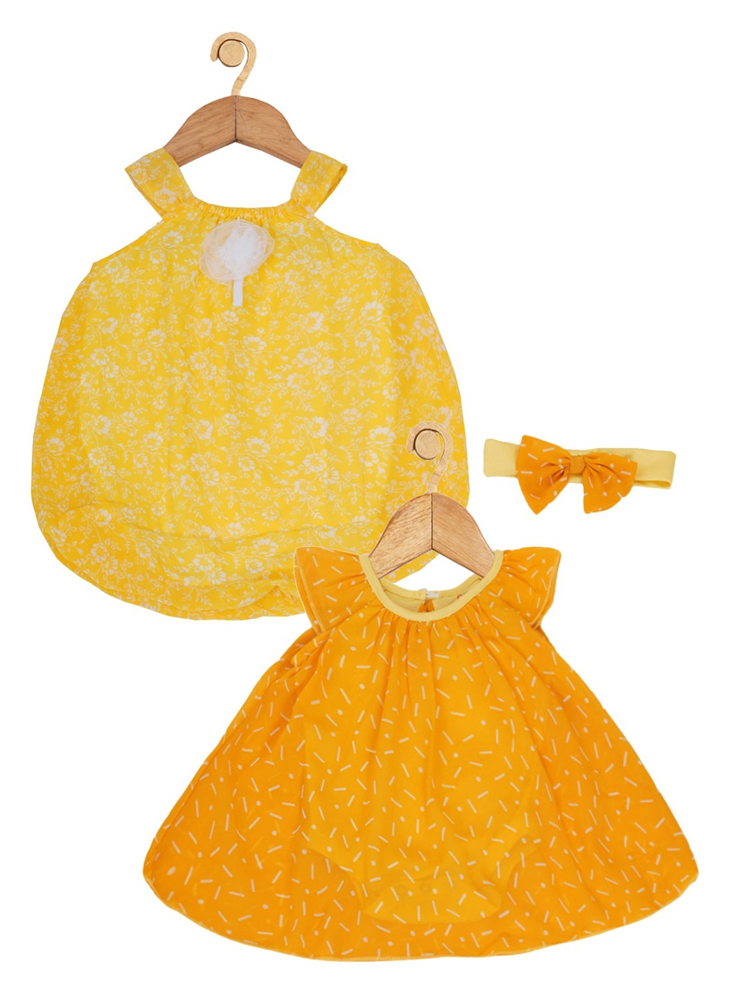 Creative Kids Infant Girls Pack Of 2 Floral Print Round Neck A-Line Midi Dress, Yellow
Creative Kids Infant Girls Pack Of 2 Floral Print Round Neck A-Line Midi Dress, Yellow