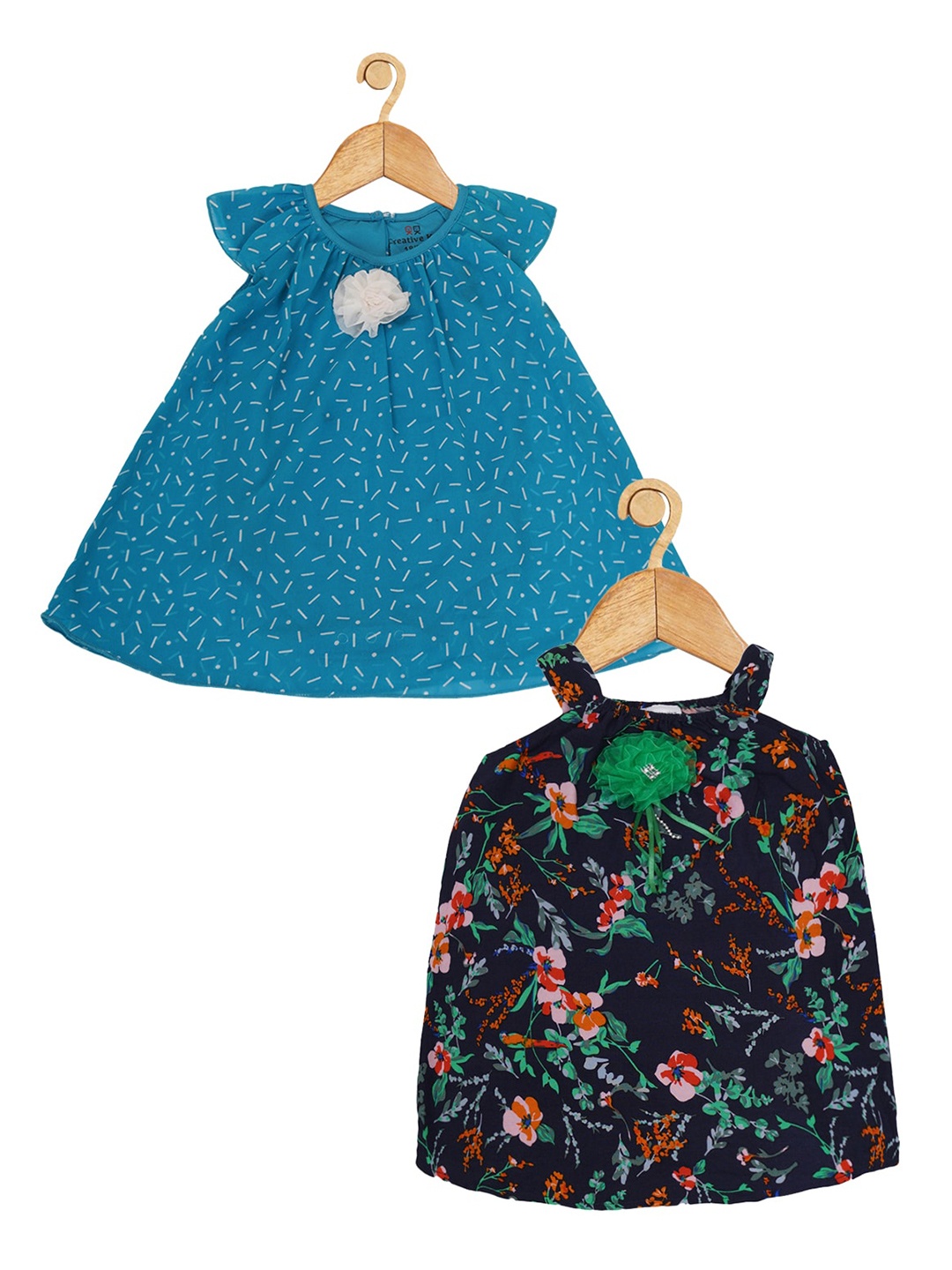 Creative Kids Infant Girls Pack Of 2 Geometric Printed A-Line Dress With Attached Bodysuit, Blue
Creative Kids Infant Girls Pack Of 2 Geometric Printed A-Line Dress With Attached Bodysuit, Blue
