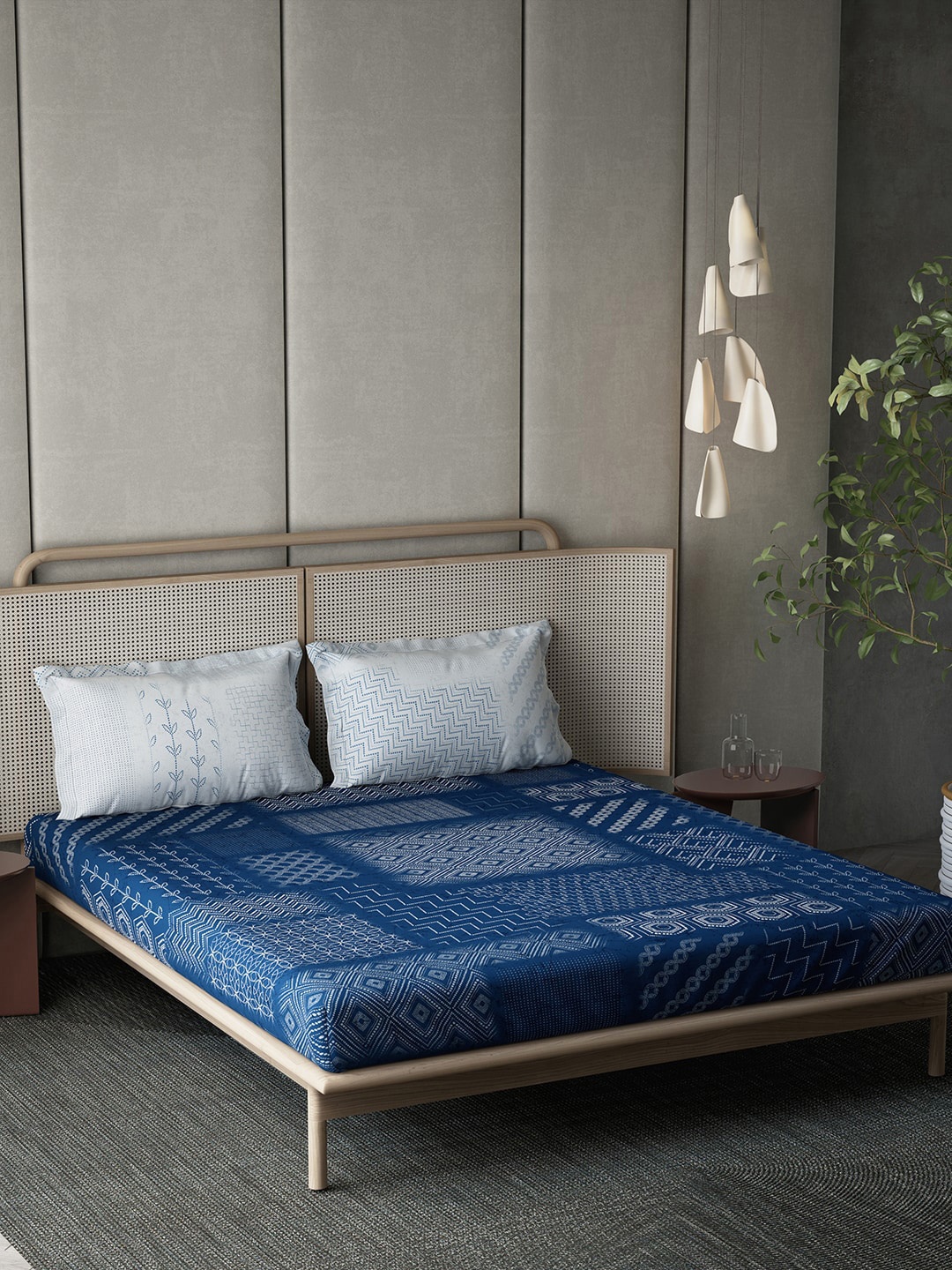 DDecor Blue & White Geometric 140 TC Cotton King Bedsheet with 2 Pillow Covers
DDecor Blue & White Geometric 140 TC Cotton King Bedsheet with 2 Pillow Covers