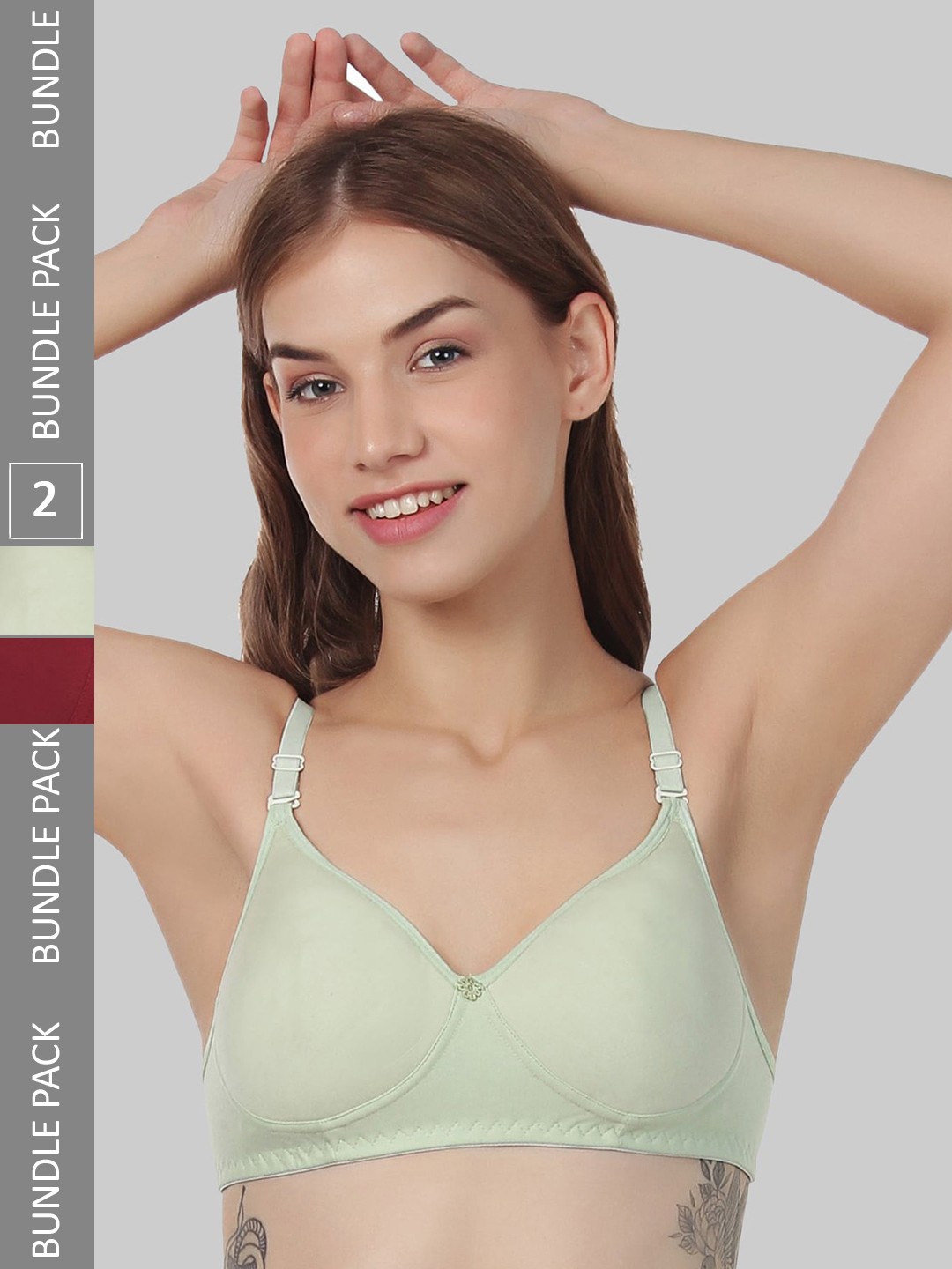 FUNAHME Pack Of 2 Non-Wired Lightly Padded Seamless T-Shirt Bra With All Day Comfort, Maroon
FUNAHME Pack Of 2 Non-Wired Lightly Padded Seamless T-Shirt Bra With All Day Comfort, Maroon