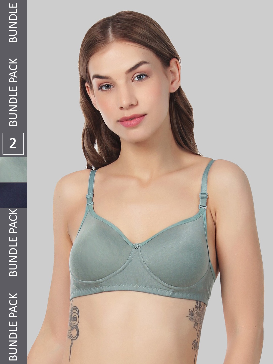 FUNAHME Pack Of 2 Lightly Padded Full Coverage All Day Comfort Seamless T-Shirt Bra, Navy blue
FUNAHME Pack Of 2 Lightly Padded Full Coverage All Day Comfort Seamless T-Shirt Bra, Navy blue
