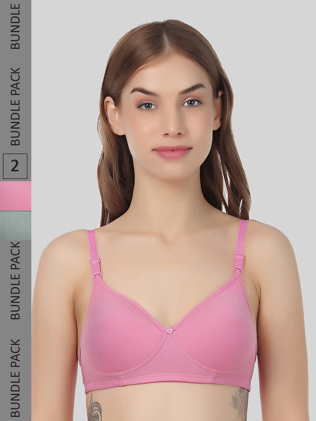 FUNAHME Pack Of 2 Non-Wired Lightly Padded Seamless T-Shirt Bra With All Day Comfort, Pink
FUNAHME Pack Of 2 Non-Wired Lightly Padded Seamless T-Shirt Bra With All Day Comfort, Pink