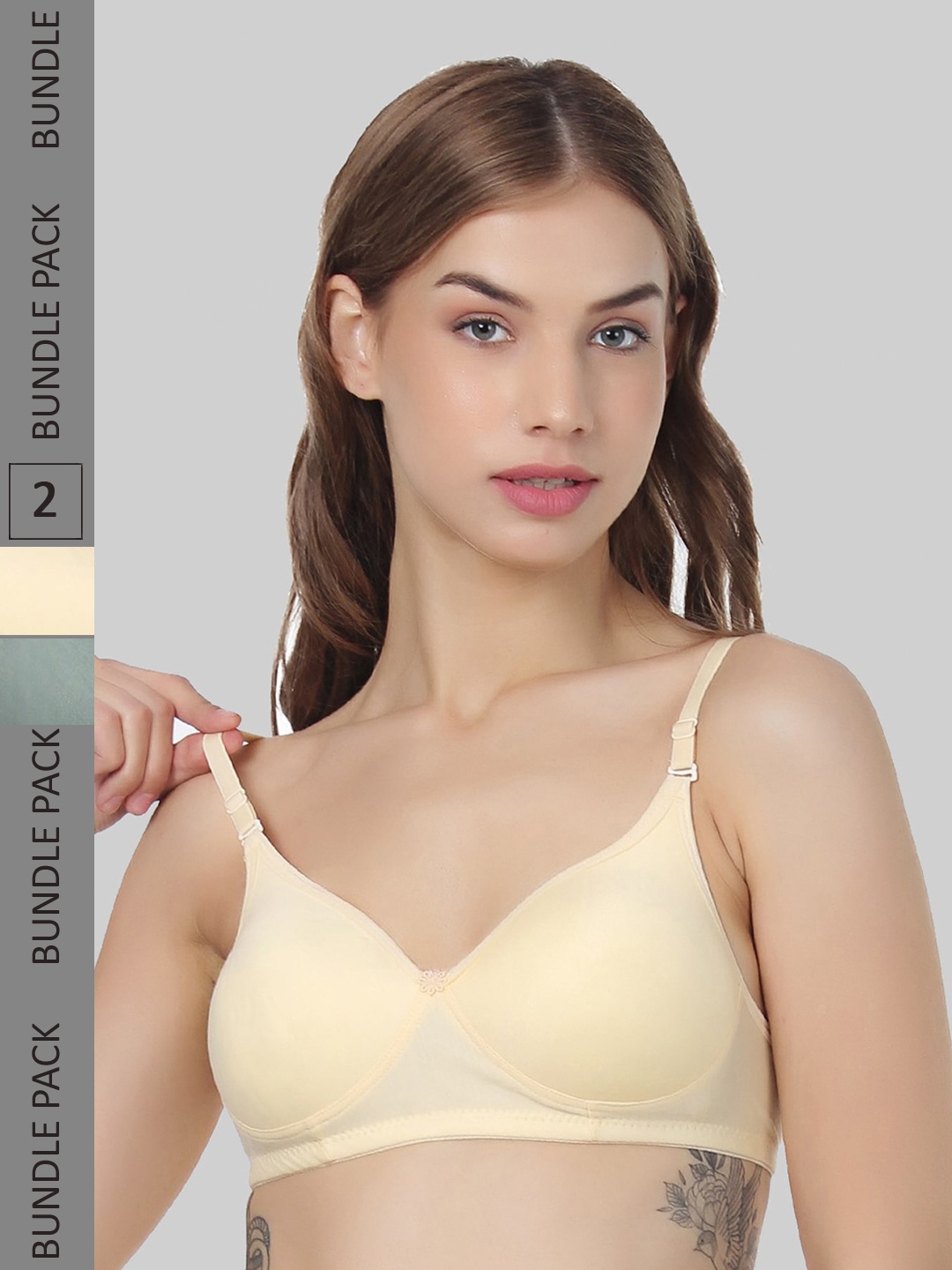FUNAHME Pack Of 2 Non-Wired Lightly Padded Seamless T-Shirt Bra With All Day Comfort, Cream
FUNAHME Pack Of 2 Non-Wired Lightly Padded Seamless T-Shirt Bra With All Day Comfort, Cream