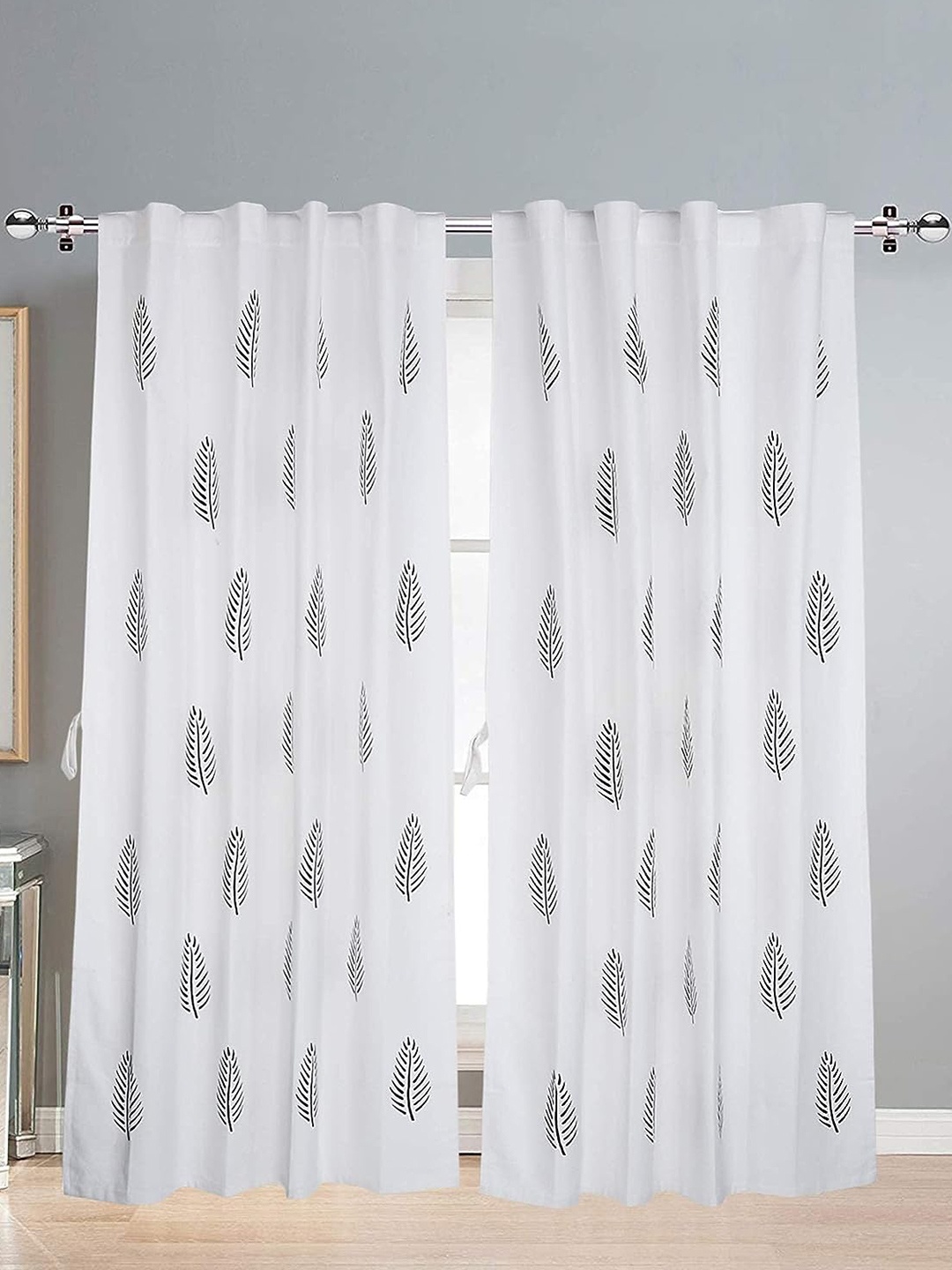 LINENWALAS Happy Sleeping 2 Pcs White & Black Cotton Room Darkening Long Door Curtains
LINENWALAS Happy Sleeping 2 Pcs White & Black Cotton Room Darkening Long Door Curtains