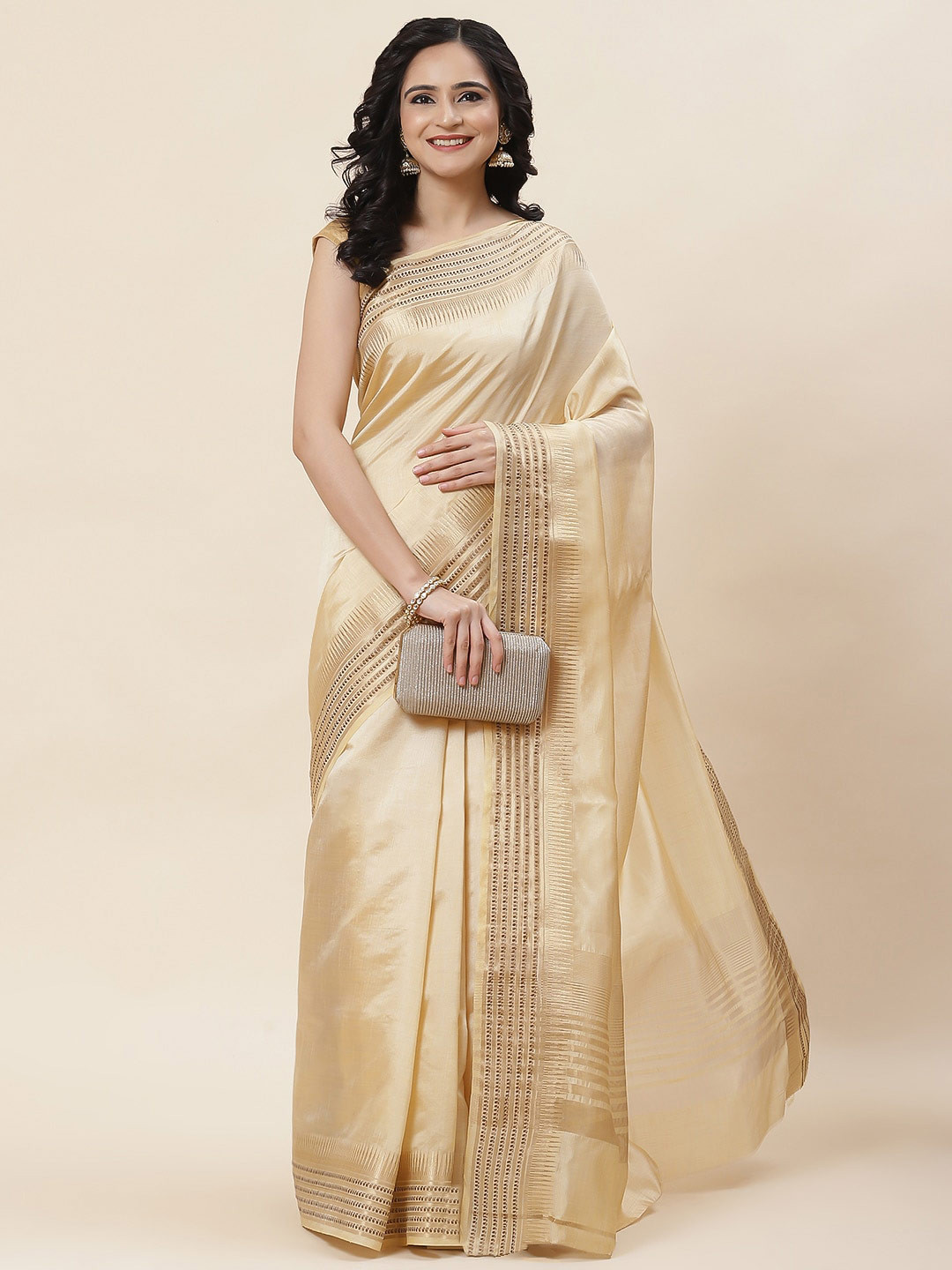Meena Bazaar Zari Art Silk Saree, Beige
Meena Bazaar Zari Art Silk Saree, Beige