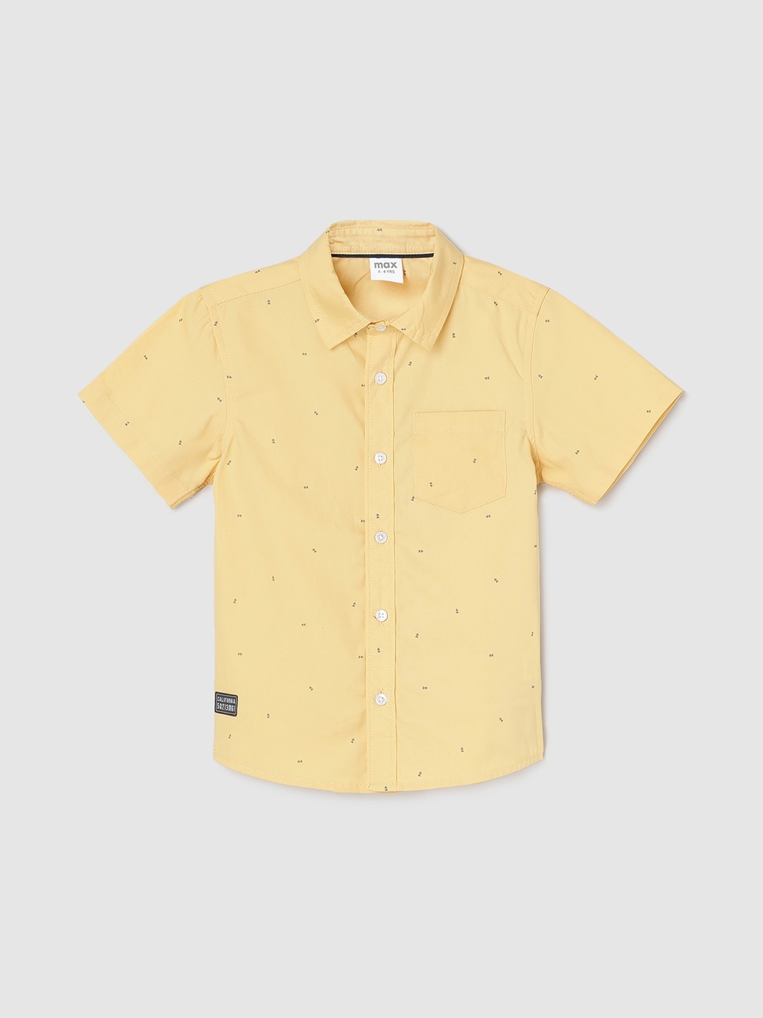 max Boys Micro Ditsy Printed Spread Collar Chest Pocket Pure Cotton Casual Shirt, Yellow
max Boys Micro Ditsy Printed Spread Collar Chest Pocket Pure Cotton Casual Shirt, Yellow