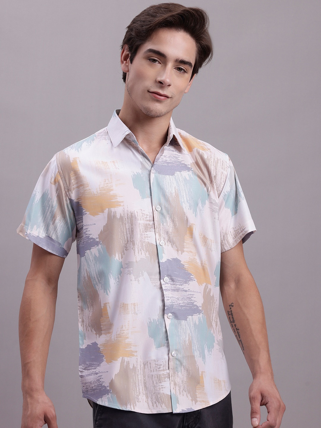 JAINISH Classic Regular Fit Abstract Printed Spread Collar Short Sleeve Casual Shirt, Off white
JAINISH Classic Regular Fit Abstract Printed Spread Collar Short Sleeve Casual Shirt, Off white