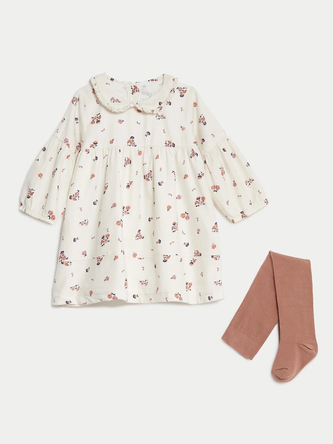 Marks & Spencer Girls Infants Floral Peter Pan Collar Empire Dress With 1 Pair Socks, Off white
Marks & Spencer Girls Infants Floral Peter Pan Collar Empire Dress With 1 Pair Socks, Off white