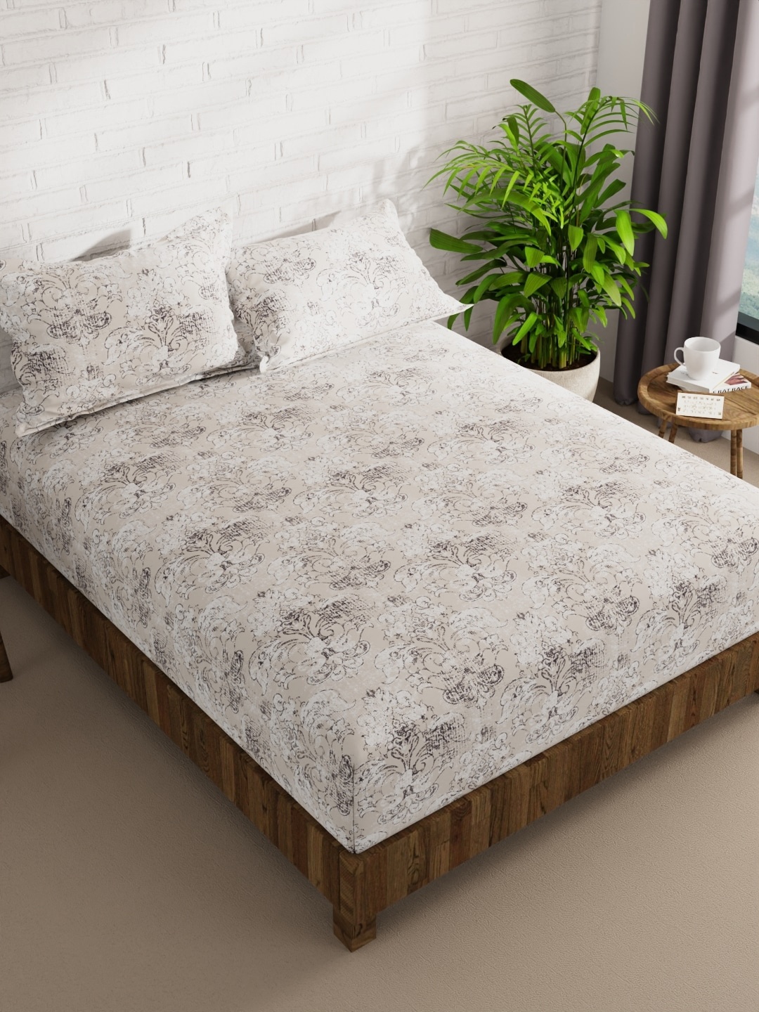 BIANCA Envogue Beige & Grey Floral 152 TC Microfiber Queen Bedsheet with 2 Pillow Covers
BIANCA Envogue Beige & Grey Floral 152 TC Microfiber Queen Bedsheet with 2 Pillow Covers