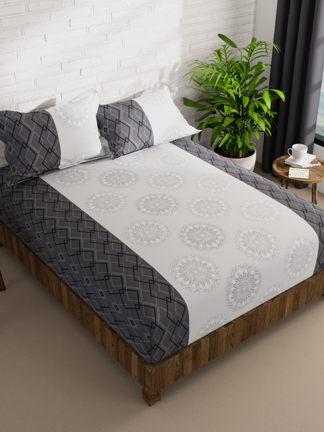 KOPA Envogue Grey & Black Printed Microfiber 152 TC Queen Bedsheet & 2 Pillow Covers
KOPA Envogue Grey & Black Printed Microfiber 152 TC Queen Bedsheet & 2 Pillow Covers