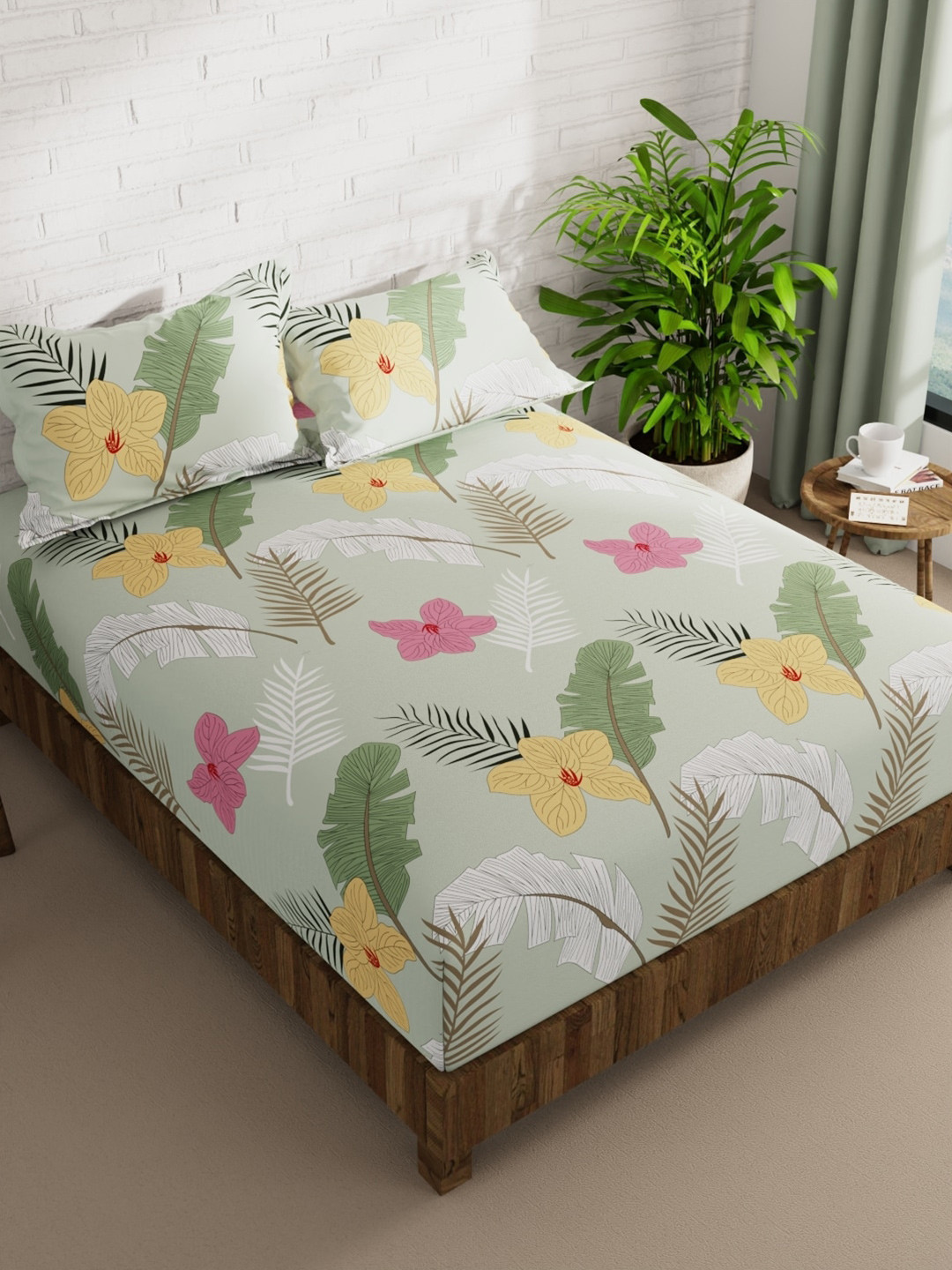BIANCA Envogue Green & White Floral 152 TC Microfiber Queen Bedsheet with 2 Pillow Covers
BIANCA Envogue Green & White Floral 152 TC Microfiber Queen Bedsheet with 2 Pillow Covers