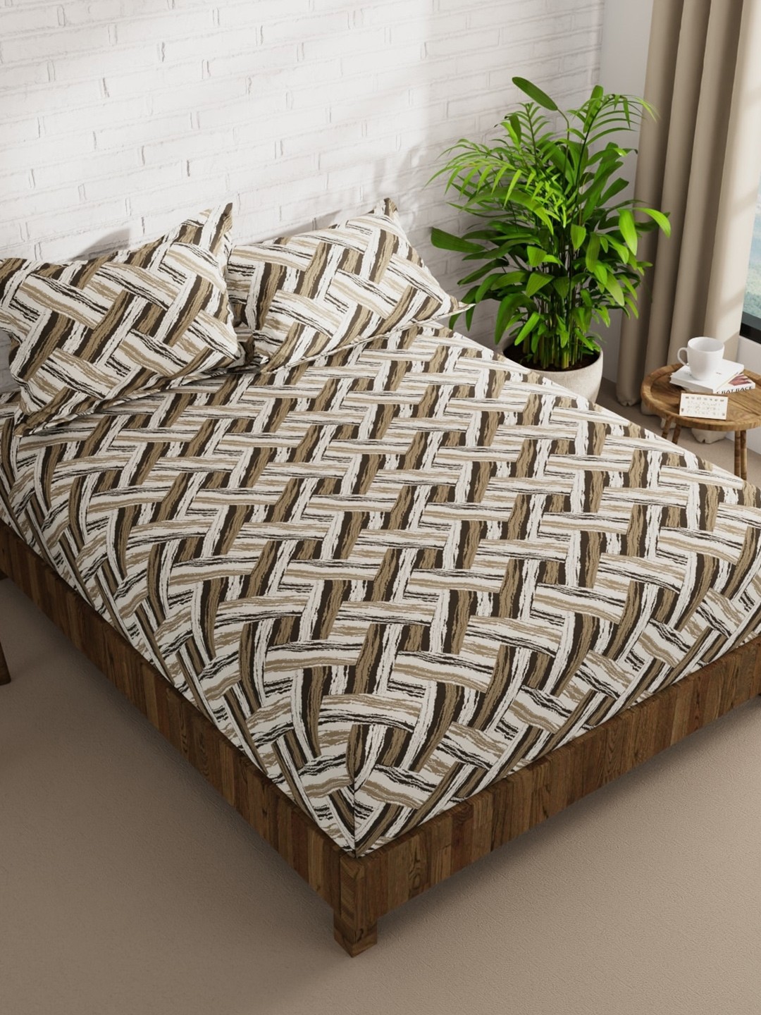 BIANCA Envogue Olive Green Geometric Microfiber 152 TC Queen Bedsheet with 2 Pillow Covers
BIANCA Envogue Olive Green Geometric Microfiber 152 TC Queen Bedsheet with 2 Pillow Covers
