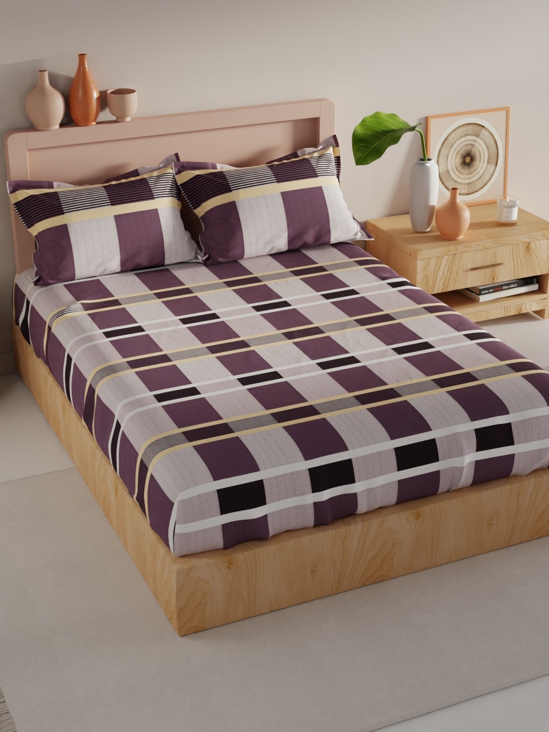 BIANCA Geo Tokyo Purple Geometric Microfiber 200 TC King Bedsheet With 2 Pillow Covers
BIANCA Geo Tokyo Purple Geometric Microfiber 200 TC King Bedsheet With 2 Pillow Covers