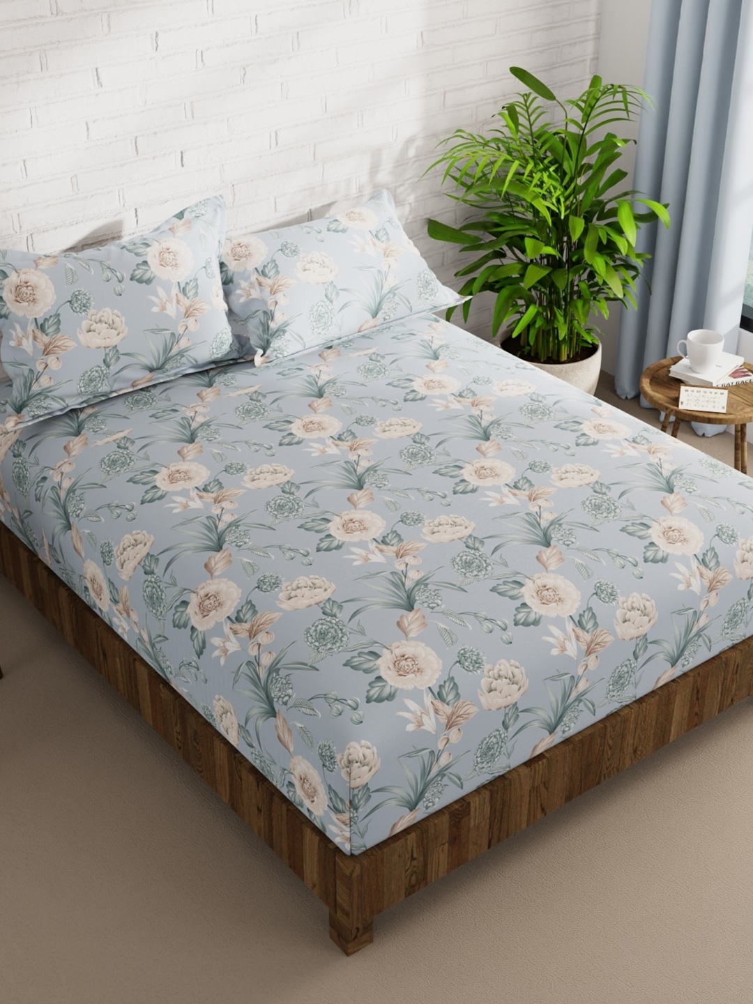 BIANCA Envogue Blue & White Floral Microfiber 152 TC Queen Bedsheet with 2 Pillow Covers
BIANCA Envogue Blue & White Floral Microfiber 152 TC Queen Bedsheet with 2 Pillow Covers