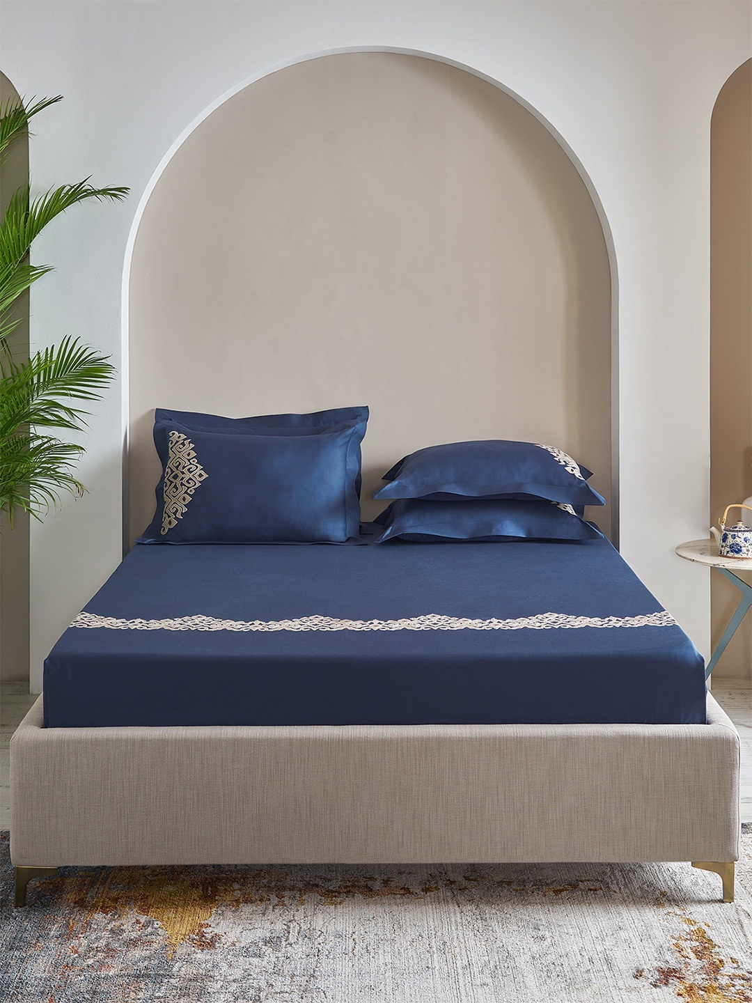 DDecor Excellence Xii Blue Geometric Cotton 210 TC King Bedsheet with 2 Pillow Covers
DDecor Excellence Xii Blue Geometric Cotton 210 TC King Bedsheet with 2 Pillow Covers