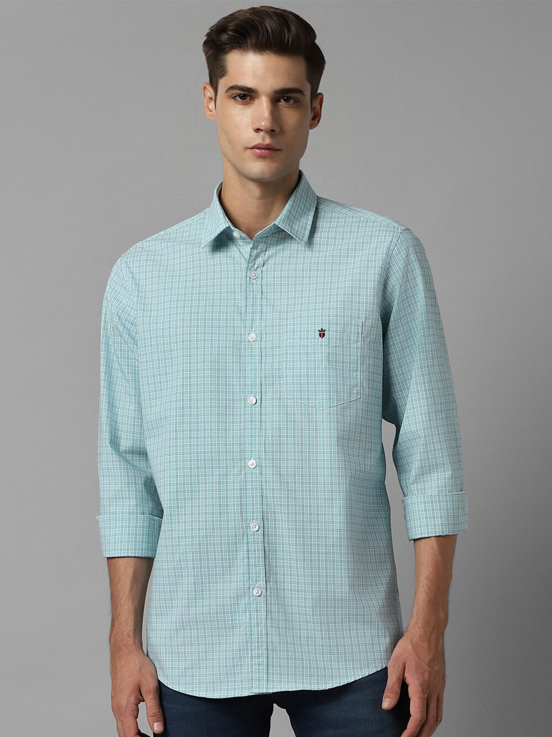 Louis Philippe Sport Spread Collar Long Sleeves Slim Fit Pure Cotton Checked Casual Shirt, Green
Louis Philippe Sport Spread Collar Long Sleeves Slim Fit Pure Cotton Checked Casual Shirt, Green