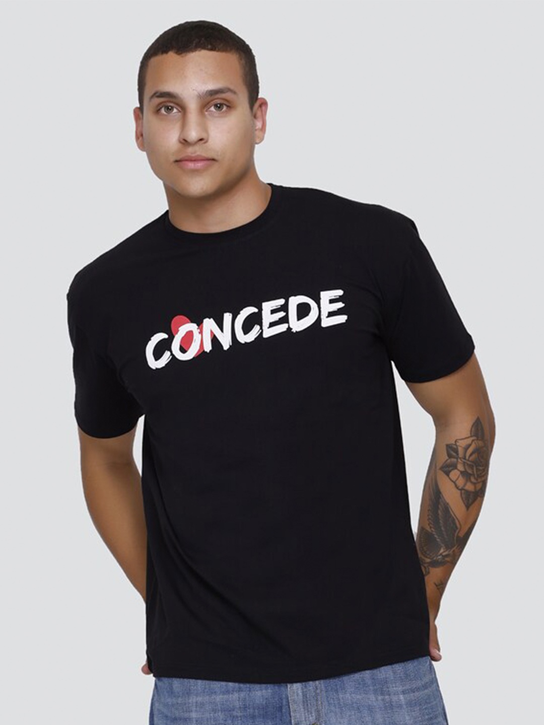 Concede Typography Printed Drop-Shoulder Sleeves Oversized Cotton T-shirt, Black
Concede Typography Printed Drop-Shoulder Sleeves Oversized Cotton T-shirt, Black