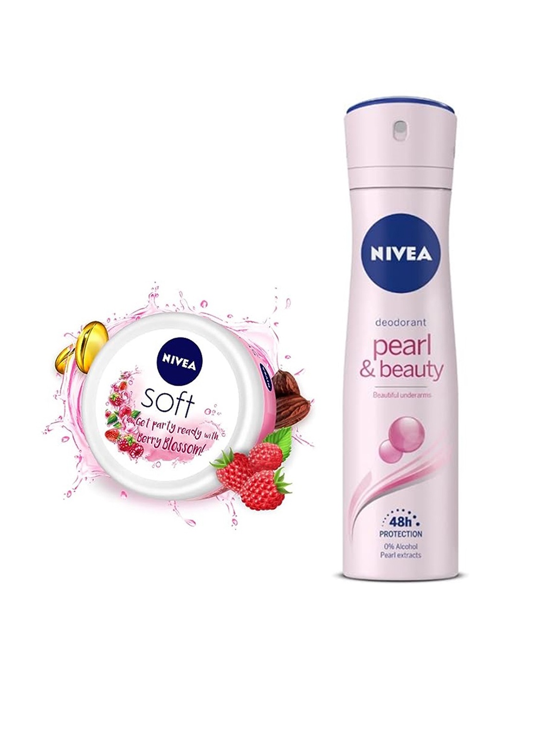 Nivea Outdoor Care Combo - Berry Blossom Moisturiser 200ml & Pearl & Beauty Deo Spray 92g, White
Nivea Outdoor Care Combo - Berry Blossom Moisturiser 200ml & Pearl & Beauty Deo Spray 92g, White