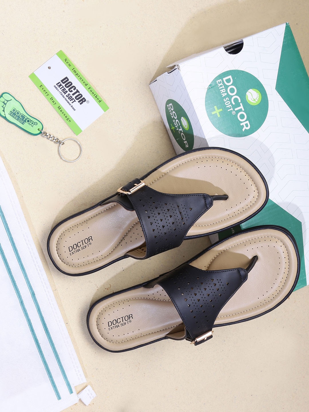 DOCTOR EXTRA SOFT Textured Lightweight Open Toe Flats With Buckles Detail & Laser Cuts, Black
DOCTOR EXTRA SOFT Textured Lightweight Open Toe Flats With Buckles Detail & Laser Cuts, Black